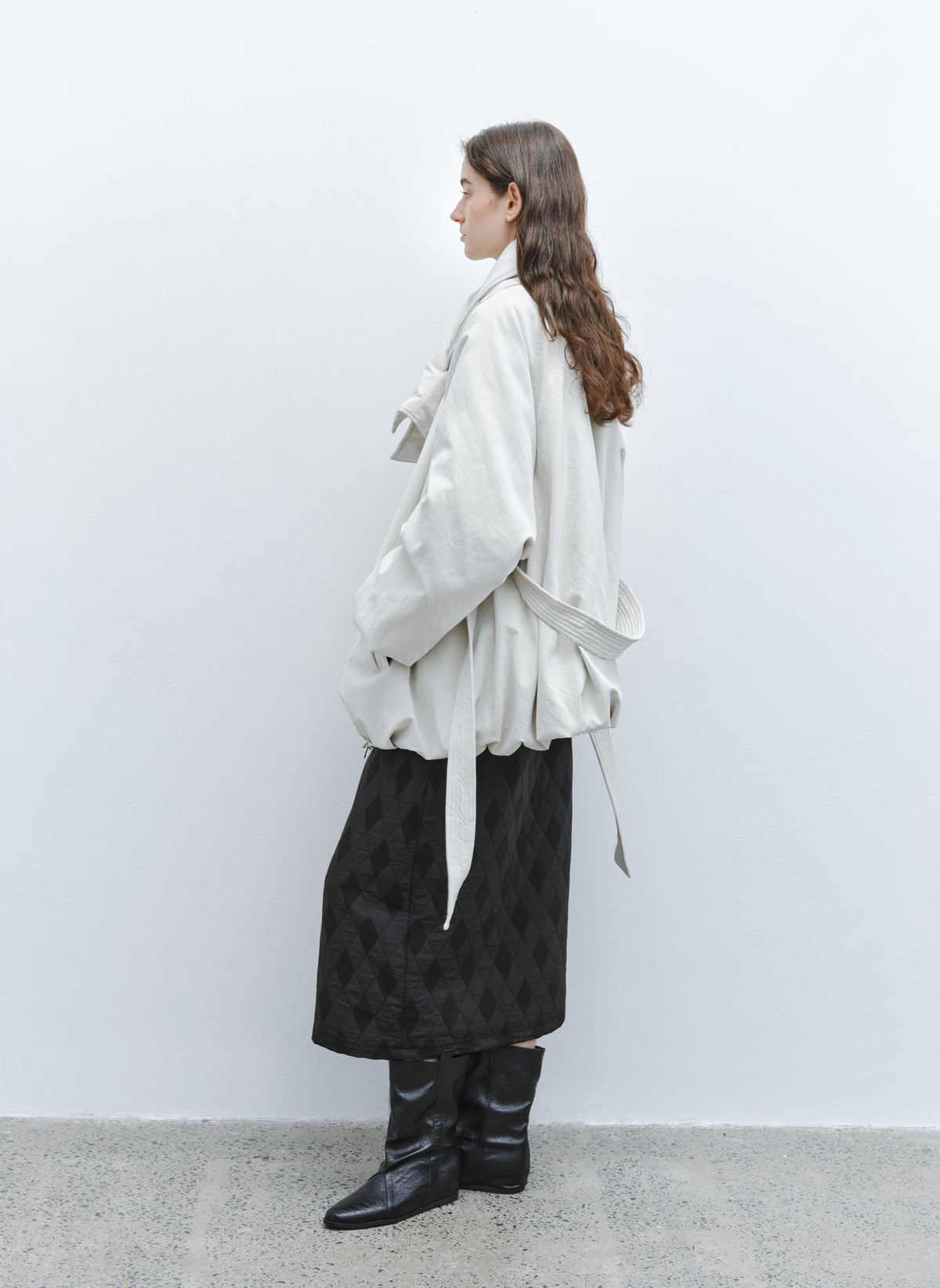 MATTE LEATHER SCARF DOWN