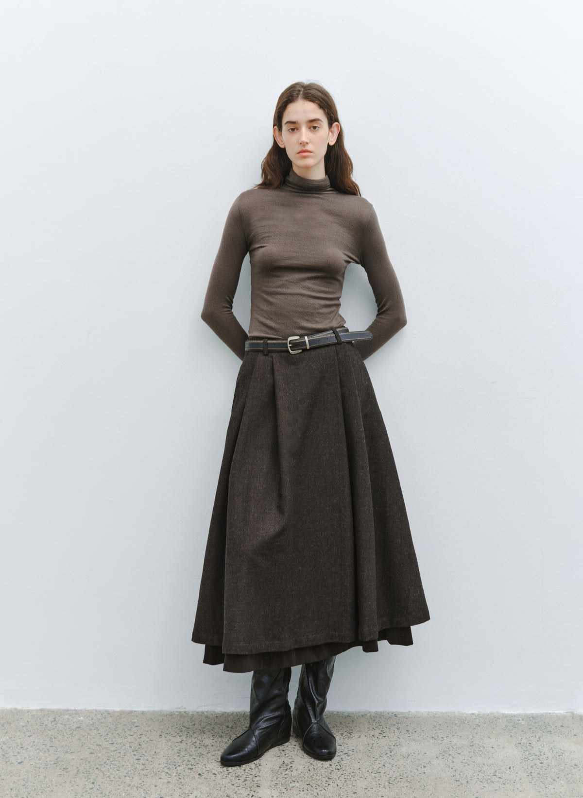 LAYERED FLARE WARM SKIRT