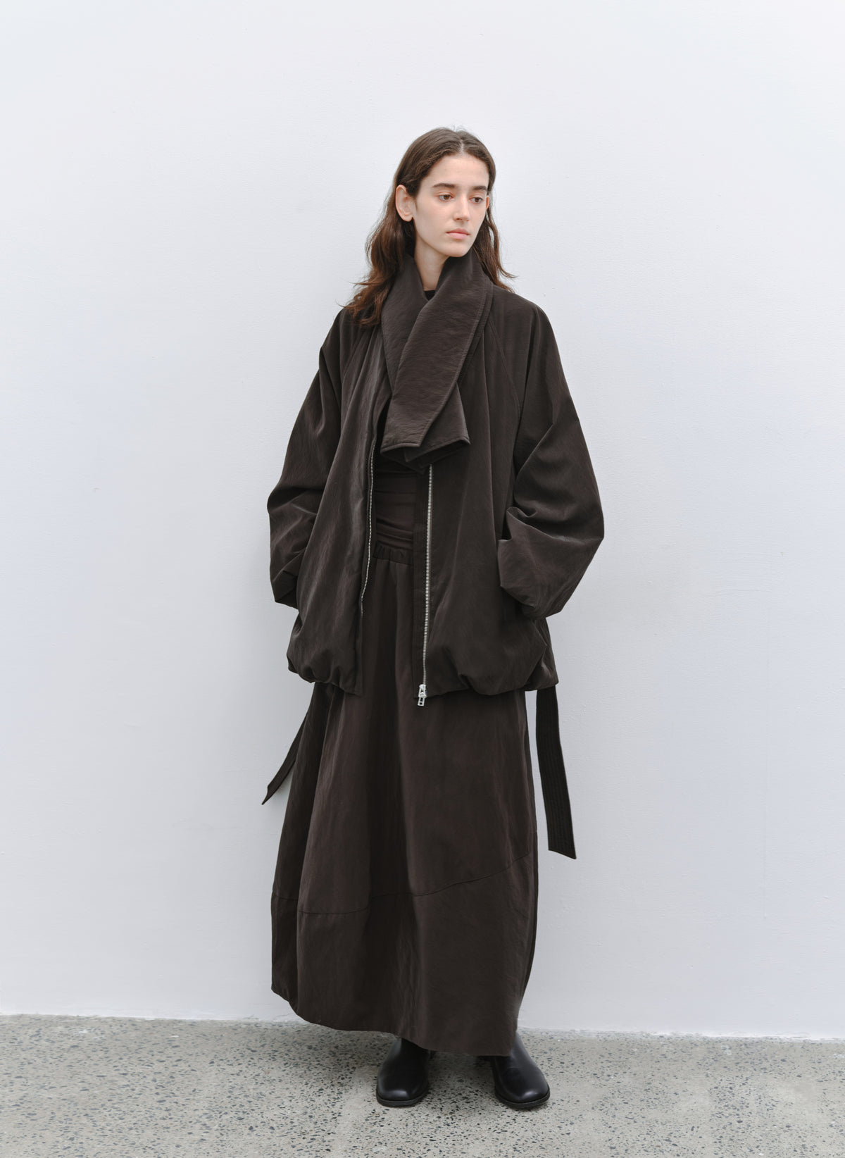 MATTE LEATHER SCARF DOWN