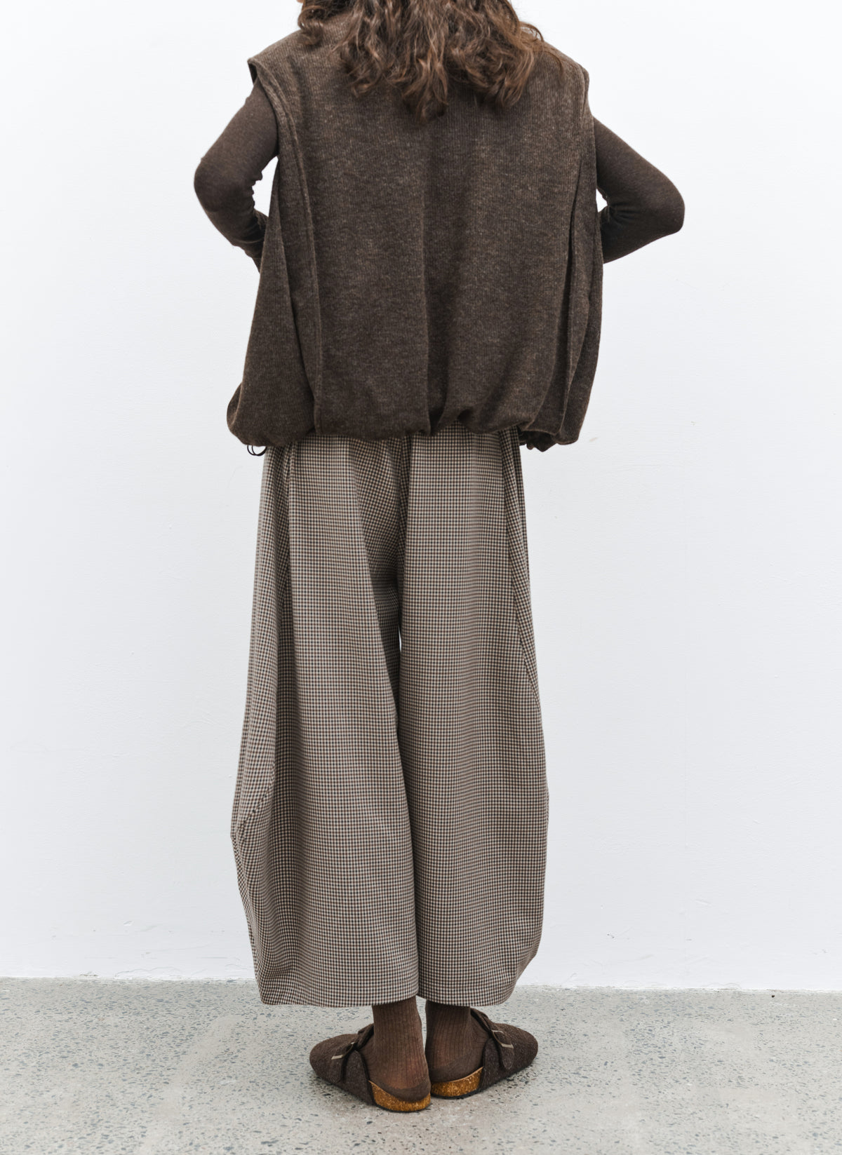 CHECK COCOON WIDE PANTS