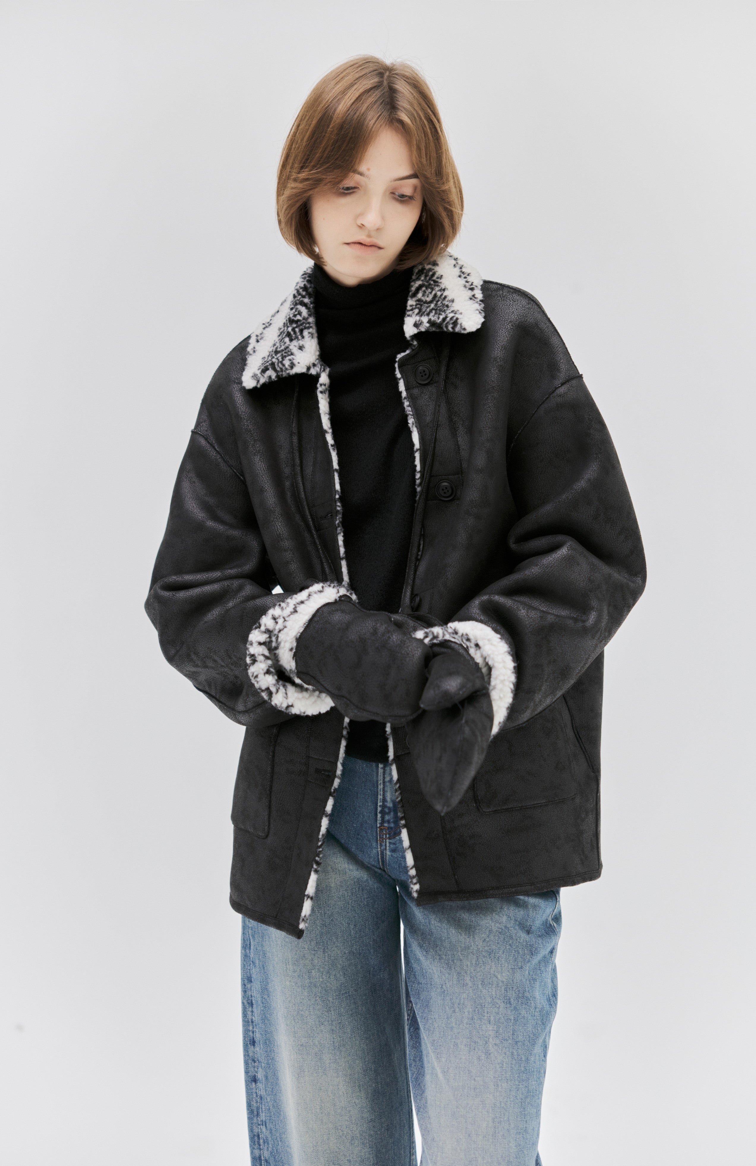 FAIR ISLE LEATHER JACKET&GLOVE / フェアアイルレザージャケット&手袋