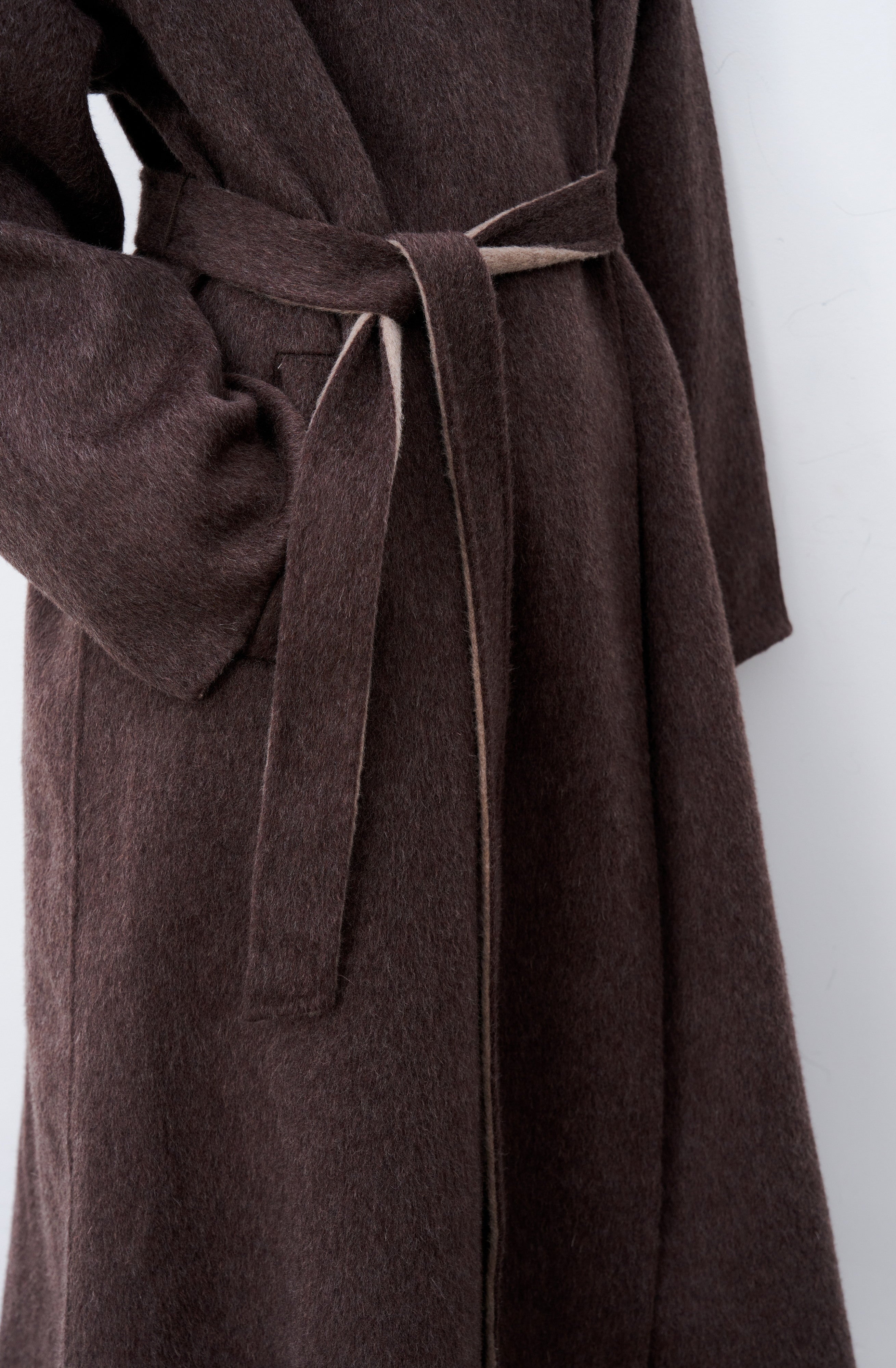 WRAP LAPEL WOOL COAT / ラップラペルウールコート