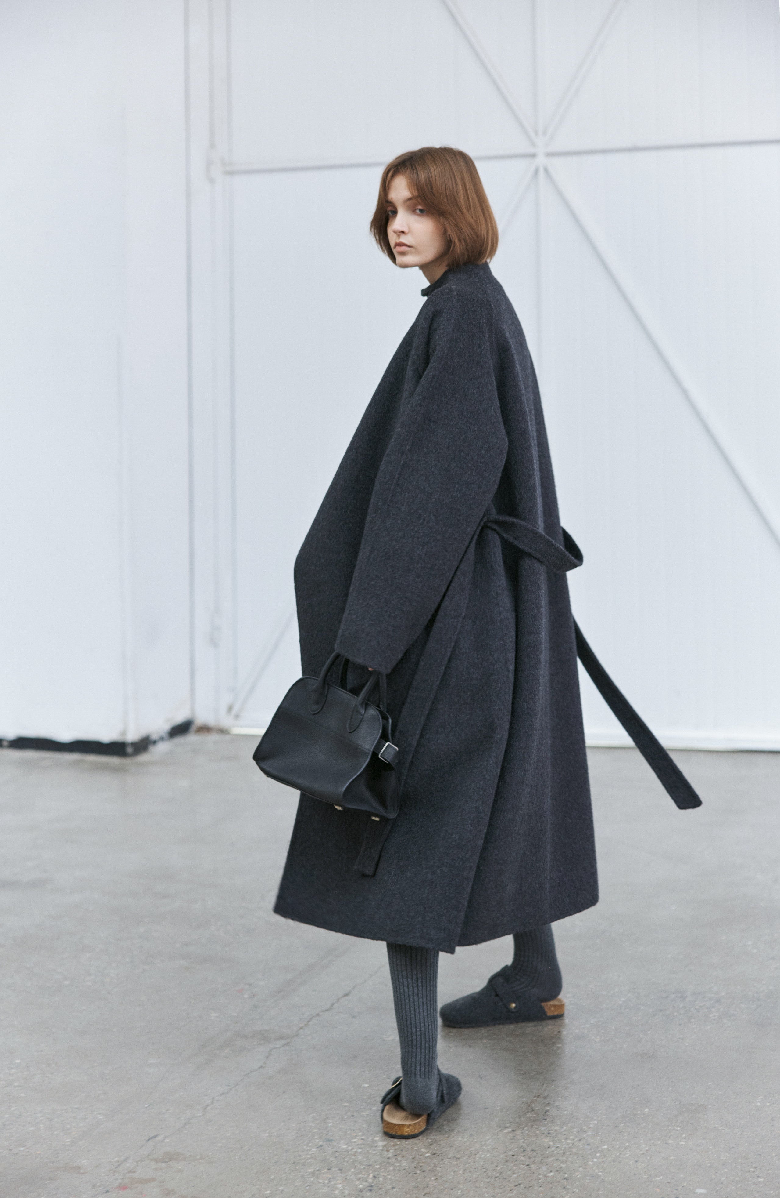 WRAP LAPEL WOOL COAT / ラップラペルウールコート