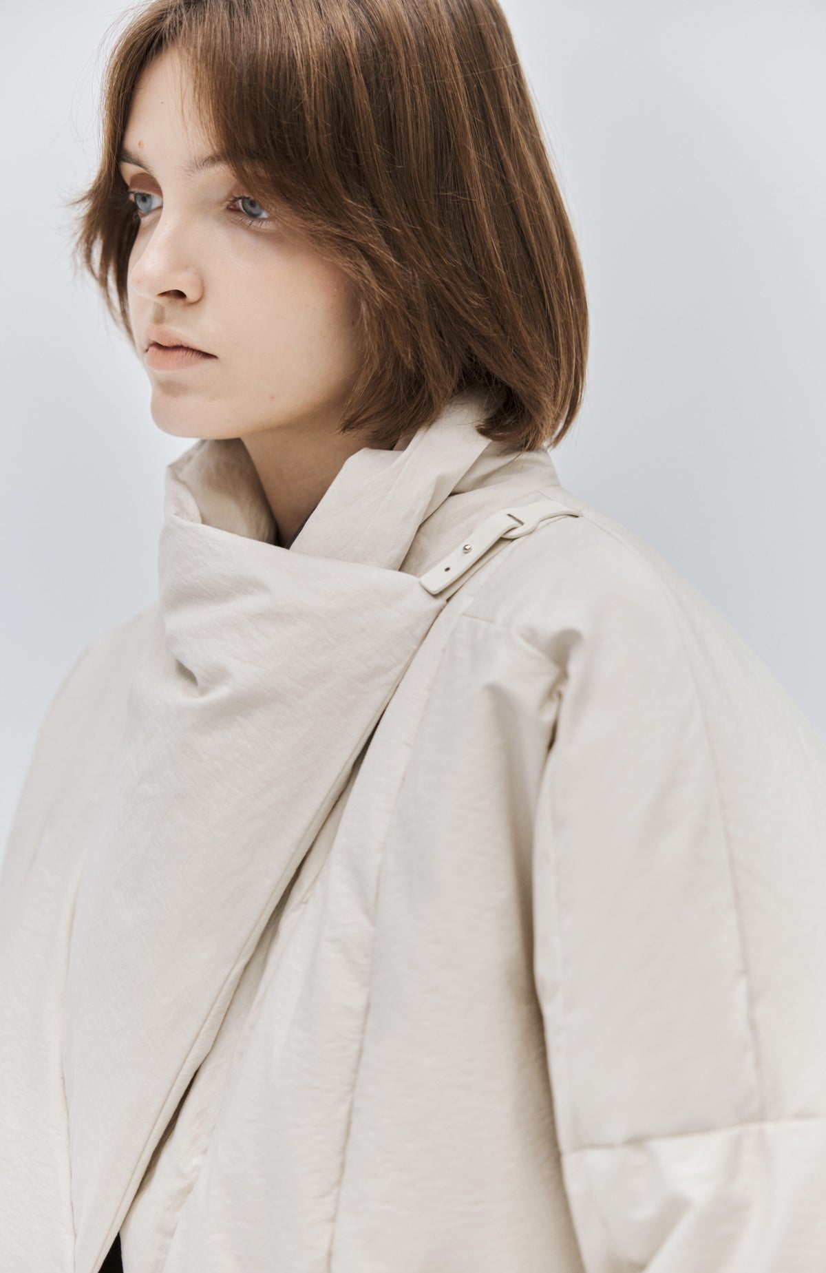 WRAP LAPEL DUSTY DOWN