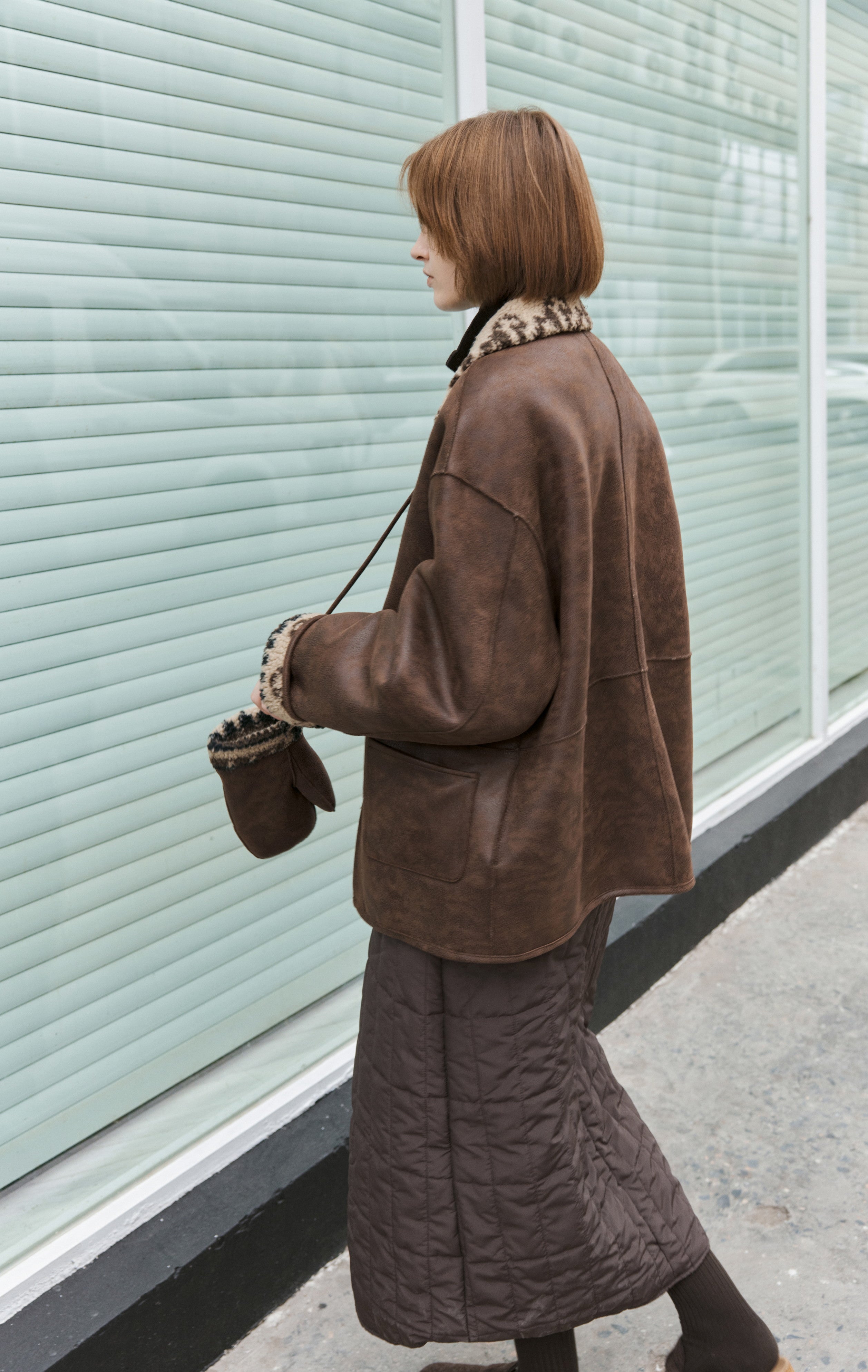 FAIR ISLE LEATHER JACKET&GLOVE / フェアアイルレザージャケット&手袋