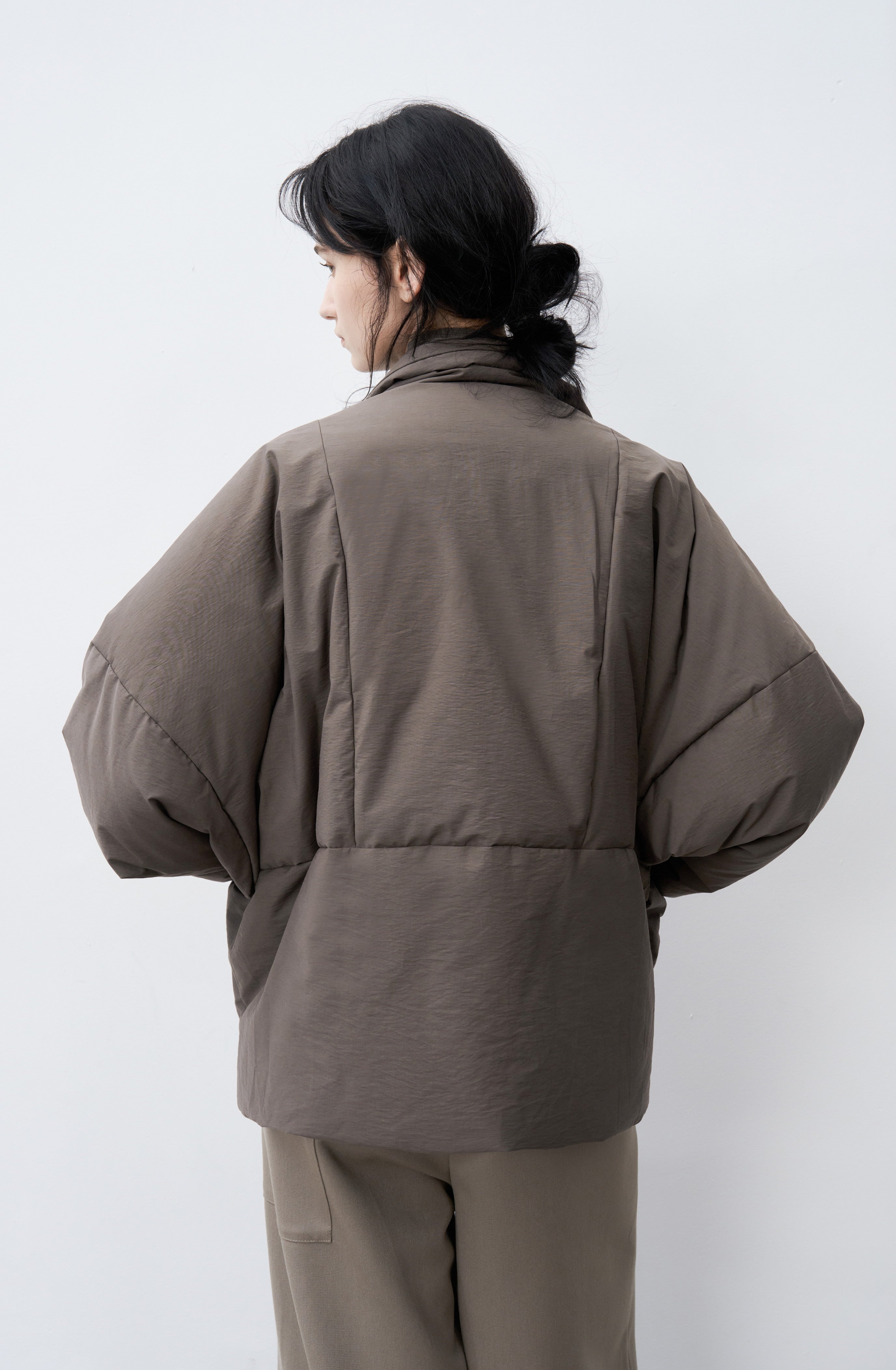 WRAP LAPEL ROUND DOWN / ラップラペルラウンドダウン