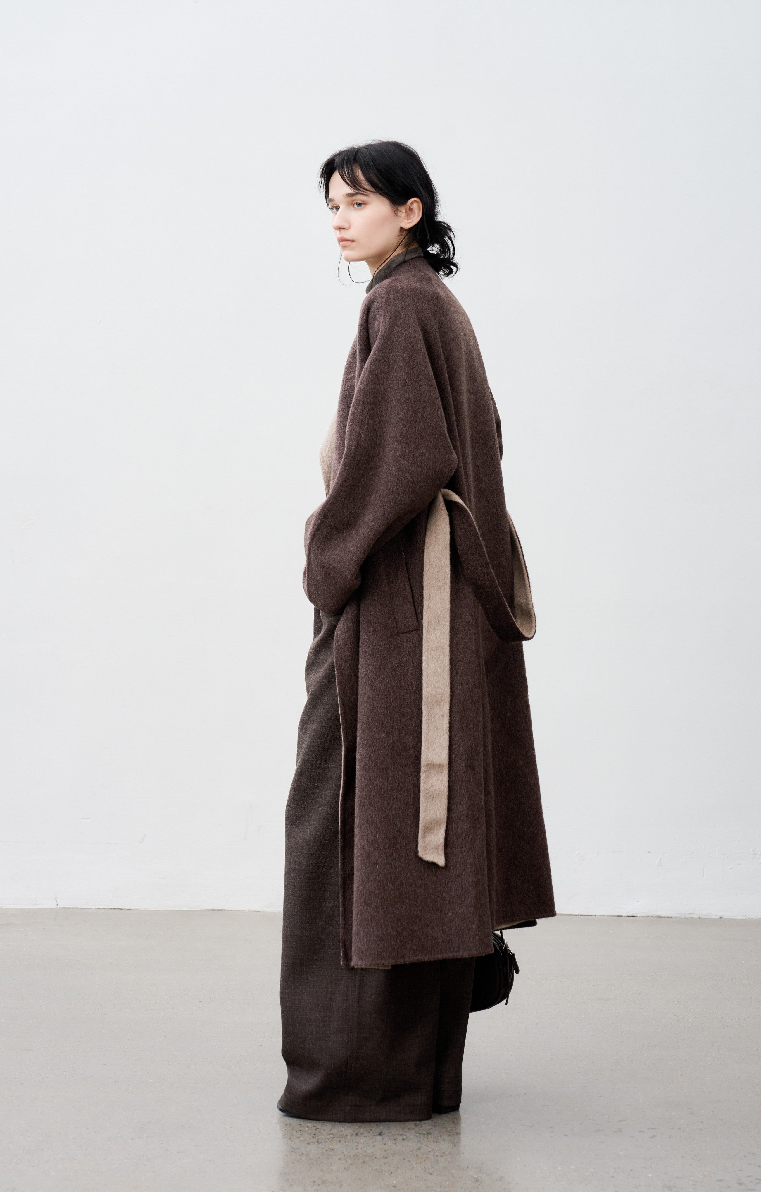 WRAP LAPEL WOOL COAT / ラップラペルウールコート
