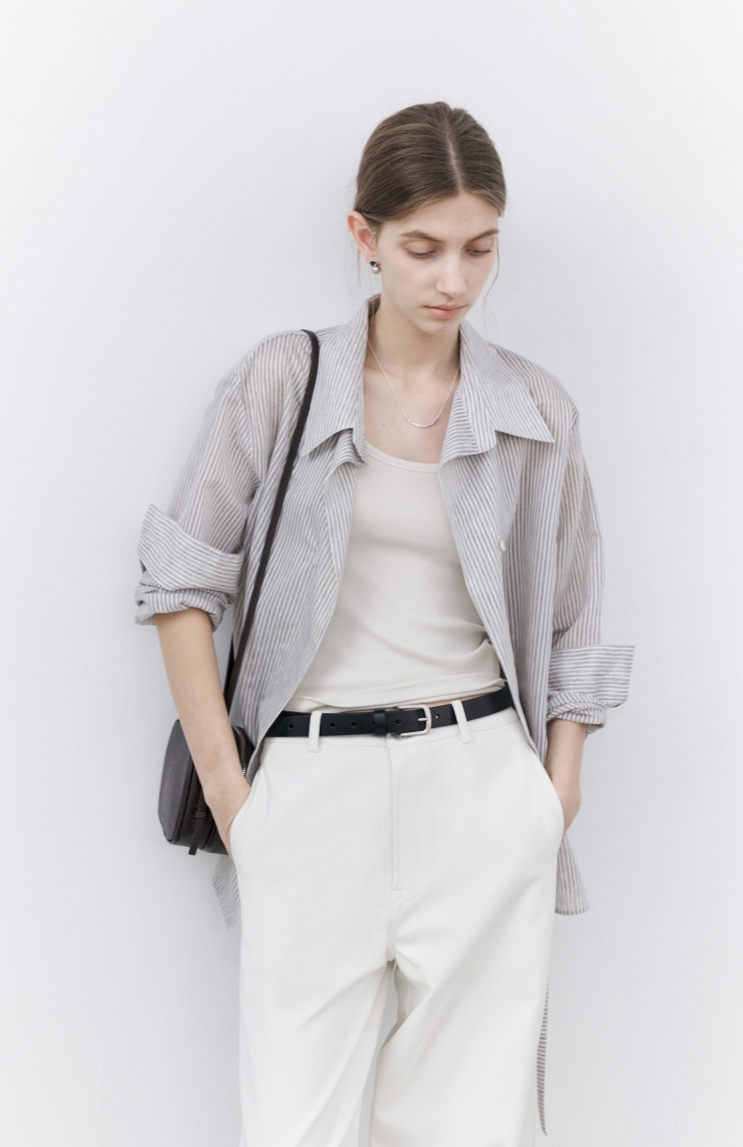 STRING MARK STRIPE SHIRT / ストリングマークストライプシャツ