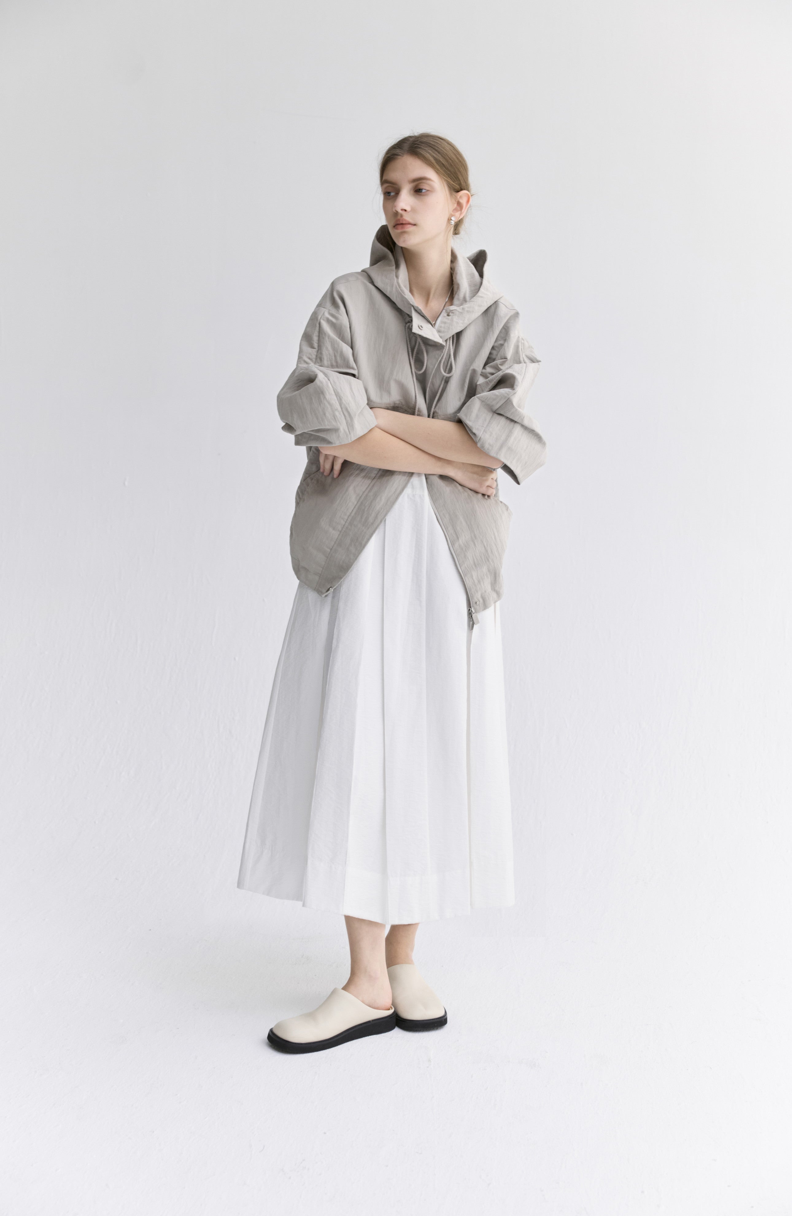 STRING HOOD WRINKLE BLOUSON / 스트링 푸드 링클 블루존