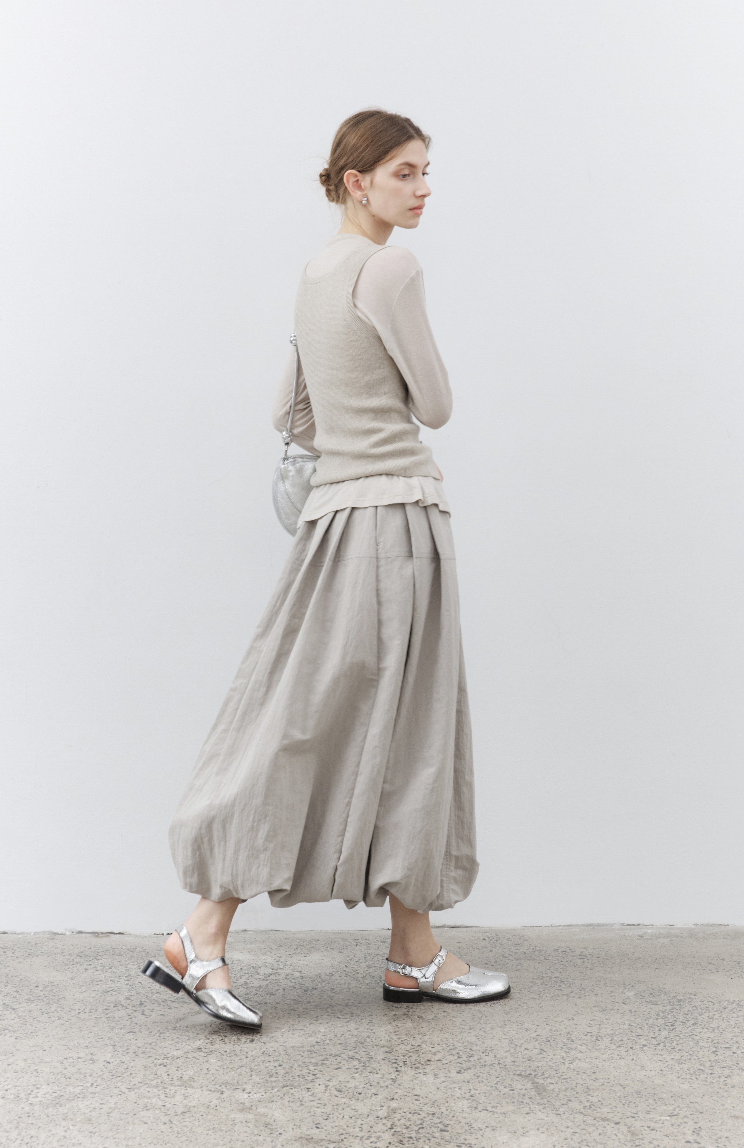 HEM BALLOON WRINKLE SKIRT / 헴 풍선 링클 스커트