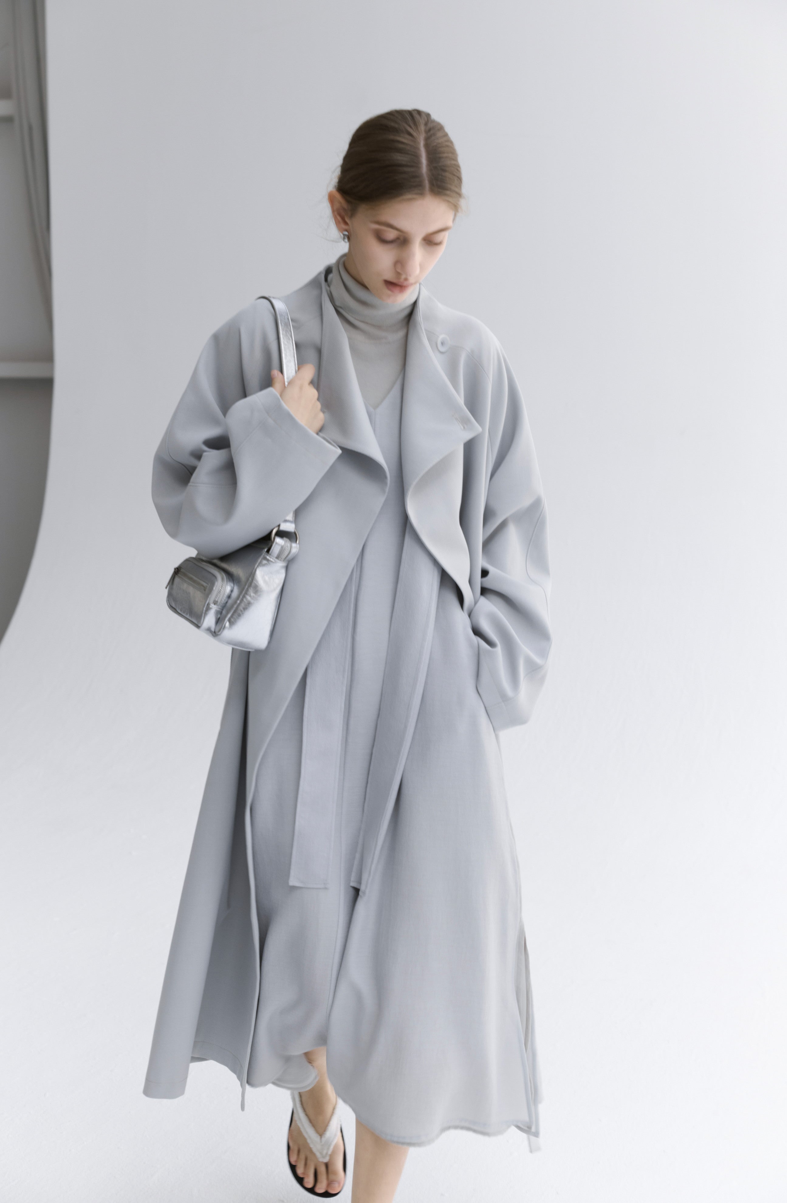 SMOOTH FLARE LAPEL TRENCH / スムースフレアラペルトレンチ