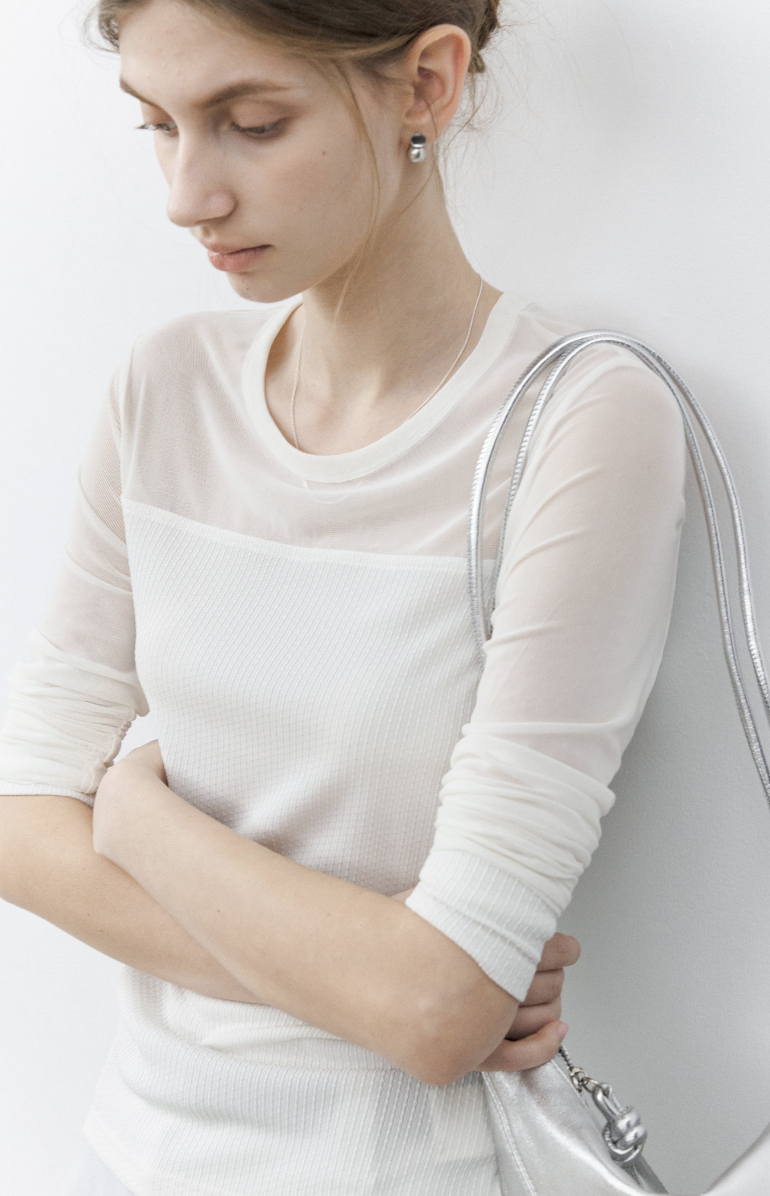 PART SHEER NATURAL TOP / 파트 시어 내츄럴 톱