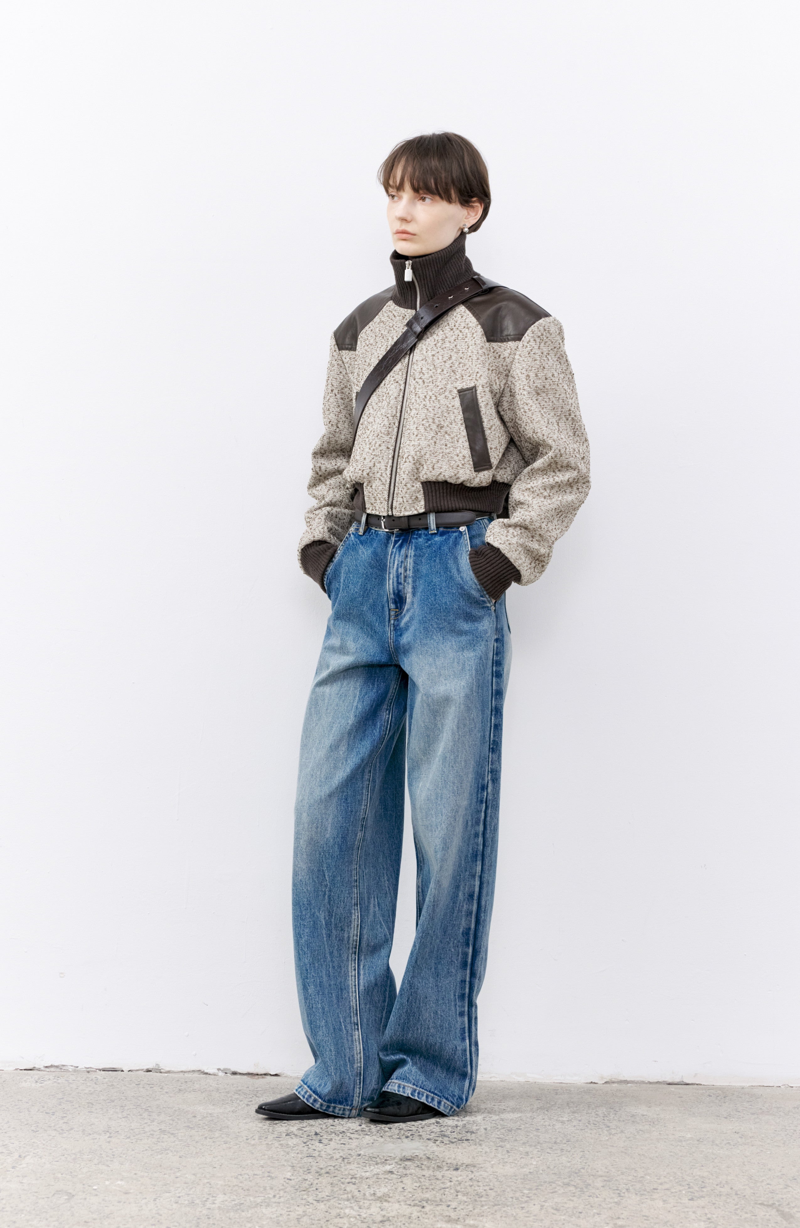 MIXED DESIGN SHORT JACKET