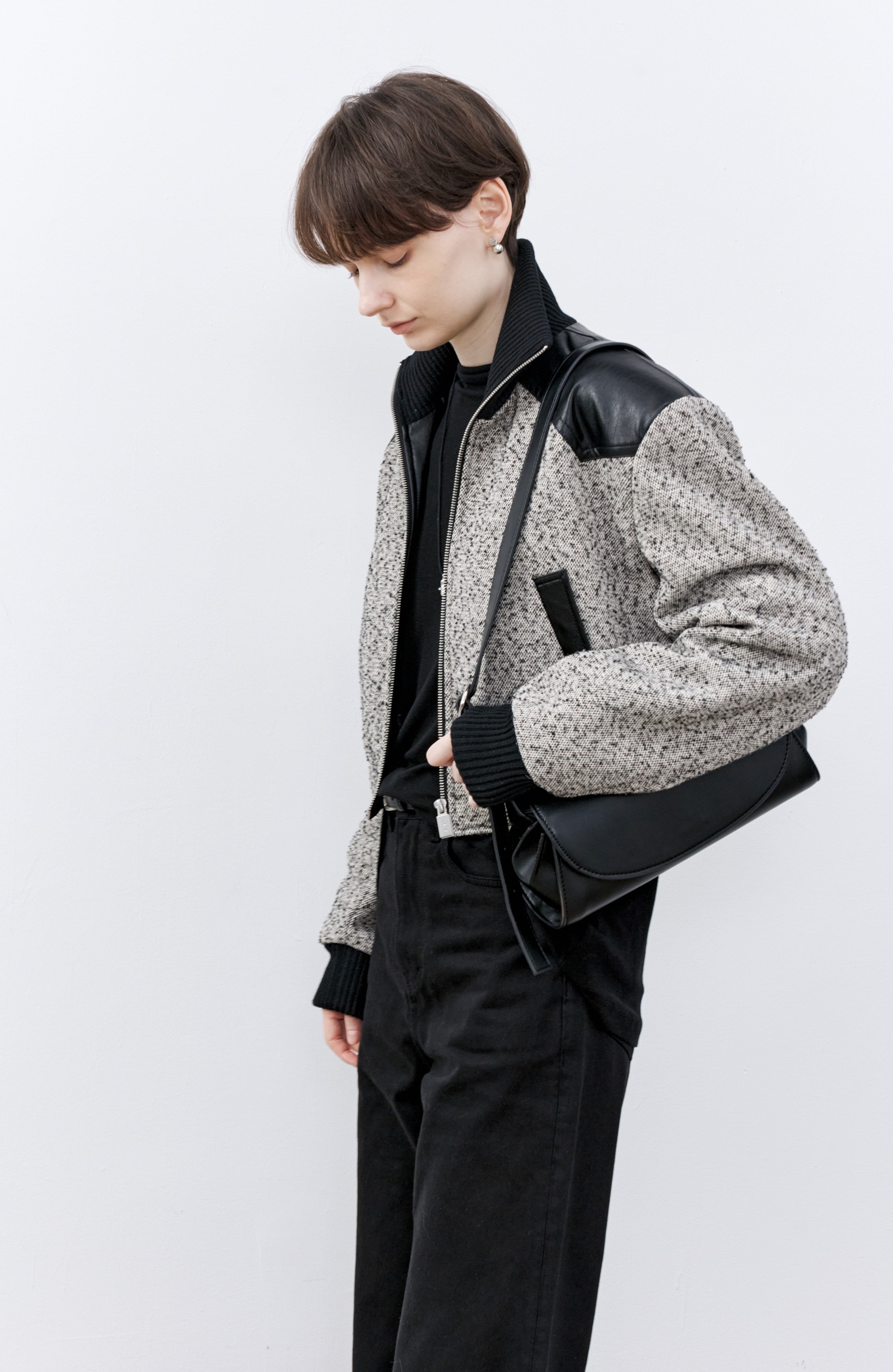 MIXED DESIGN SHORT JACKET