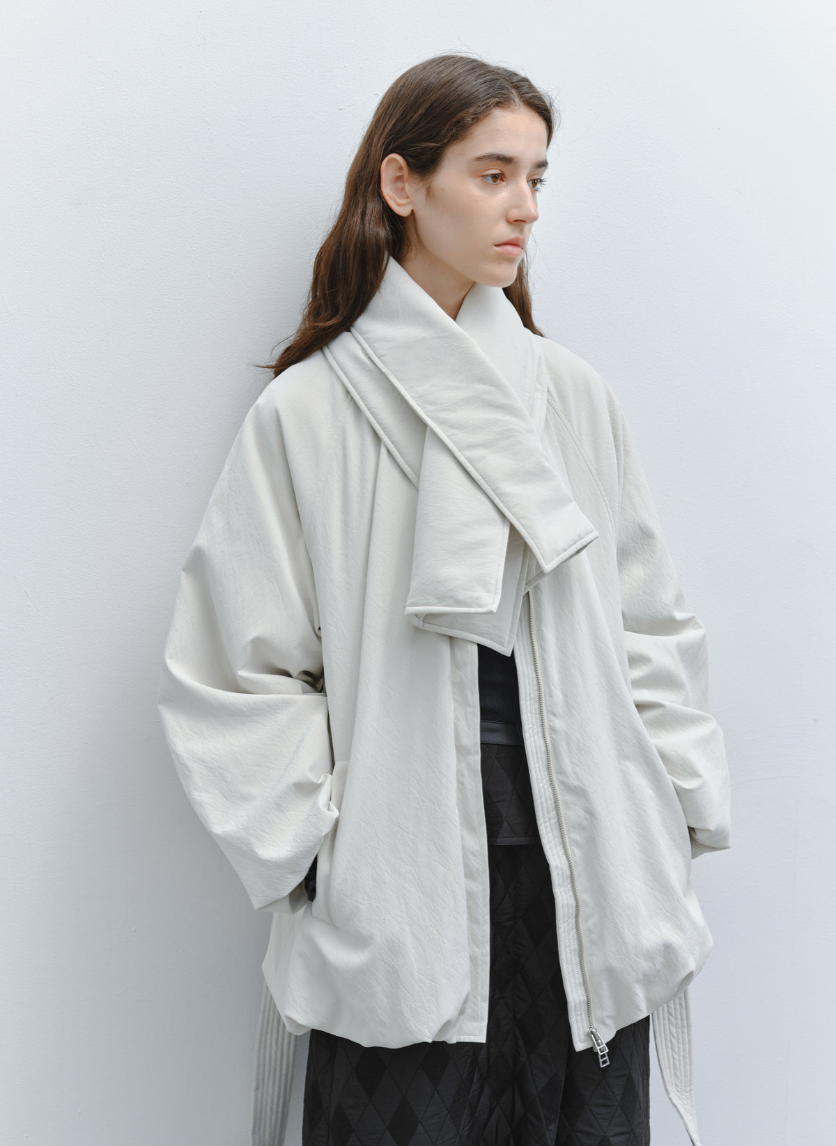 MATTE LEATHER SCARF DOWN