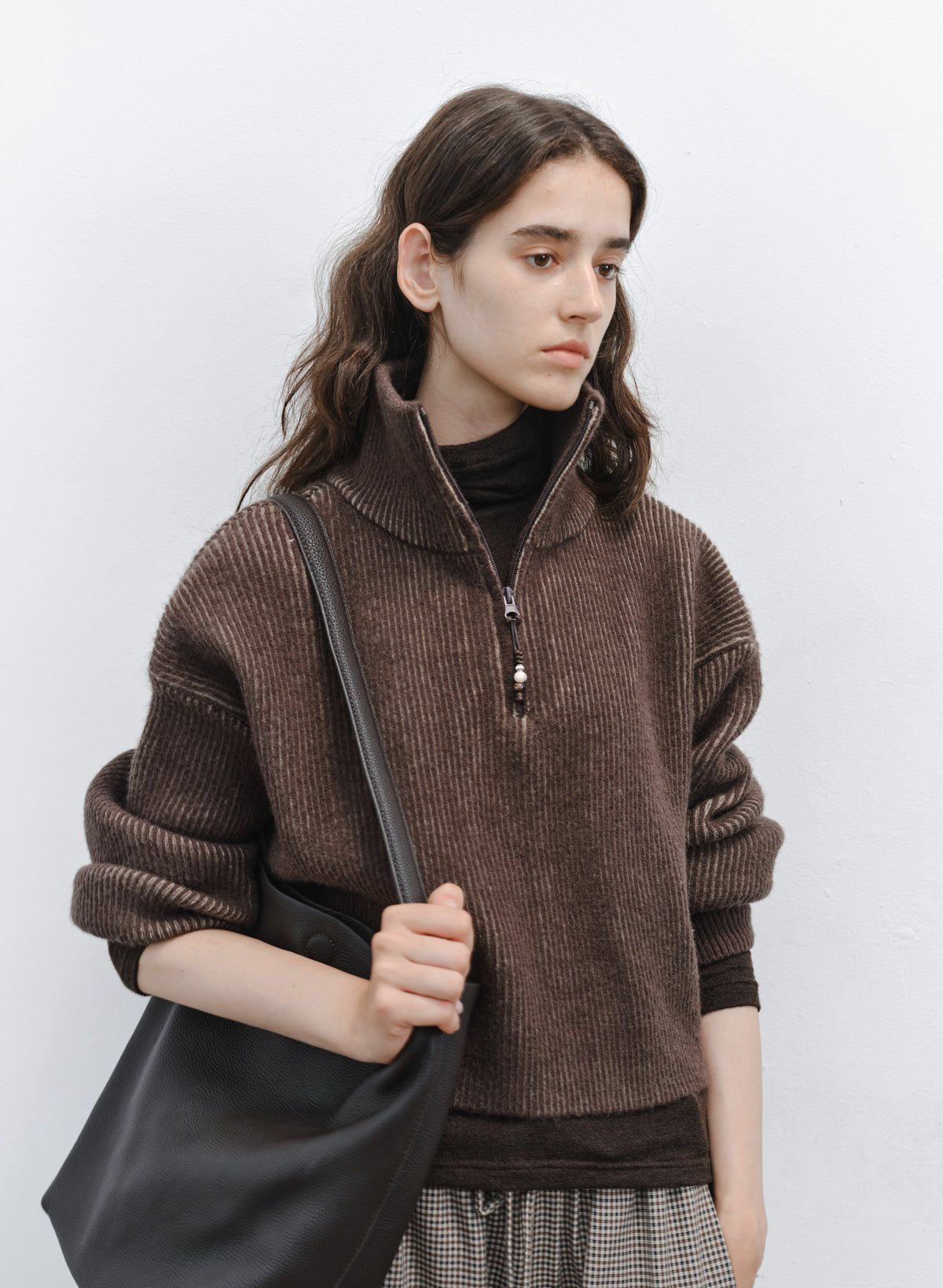 HALF ZIP SHORT SWEATER