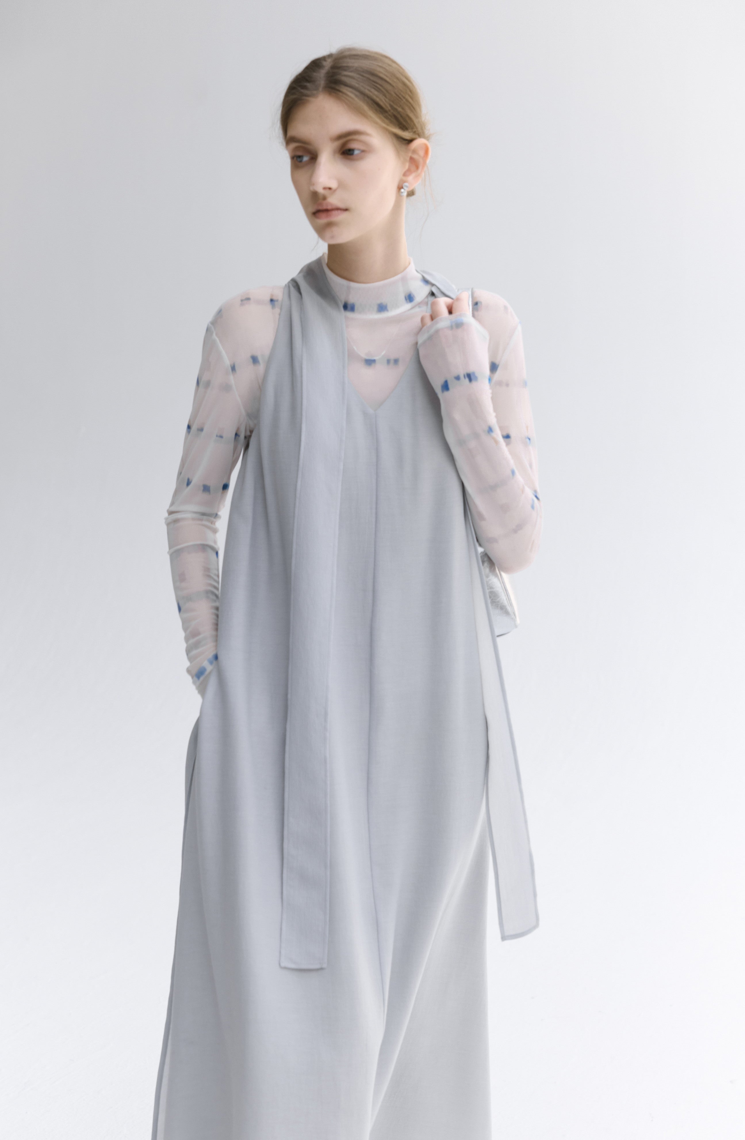 WATER PLAID SHEER TOP / ウォーターチェックシアートップ