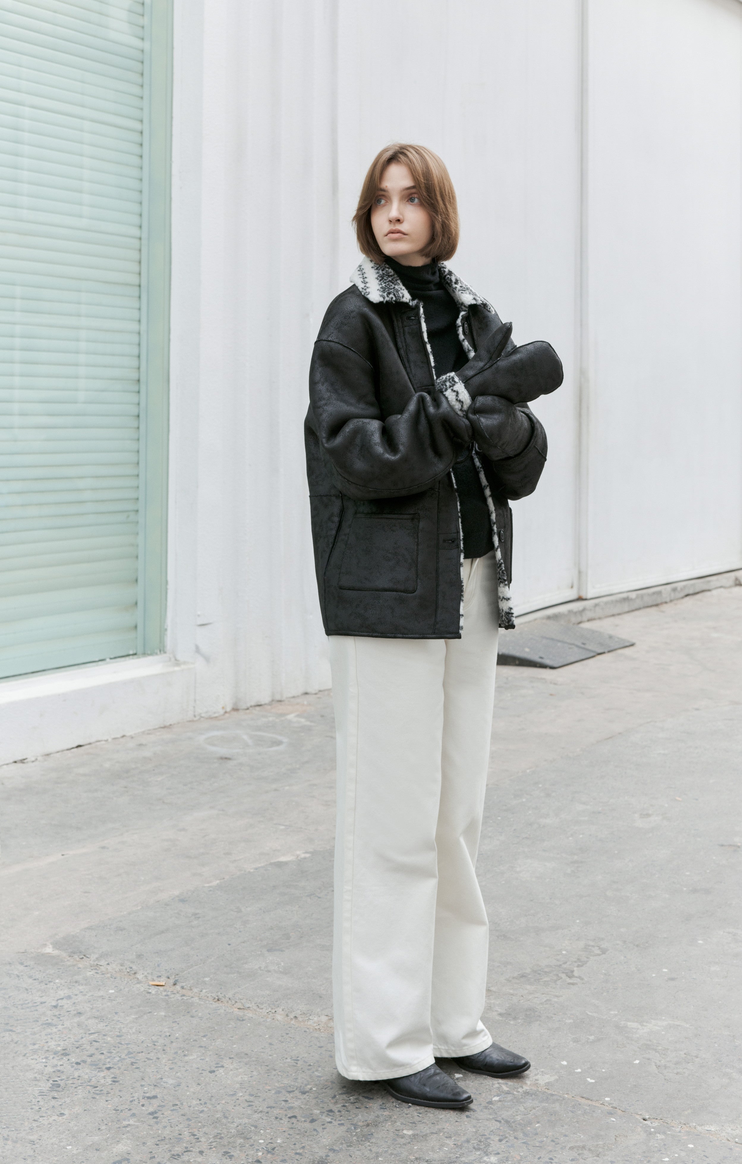 FAIR ISLE LEATHER JACKET&GLOVE / フェアアイルレザージャケット&手袋