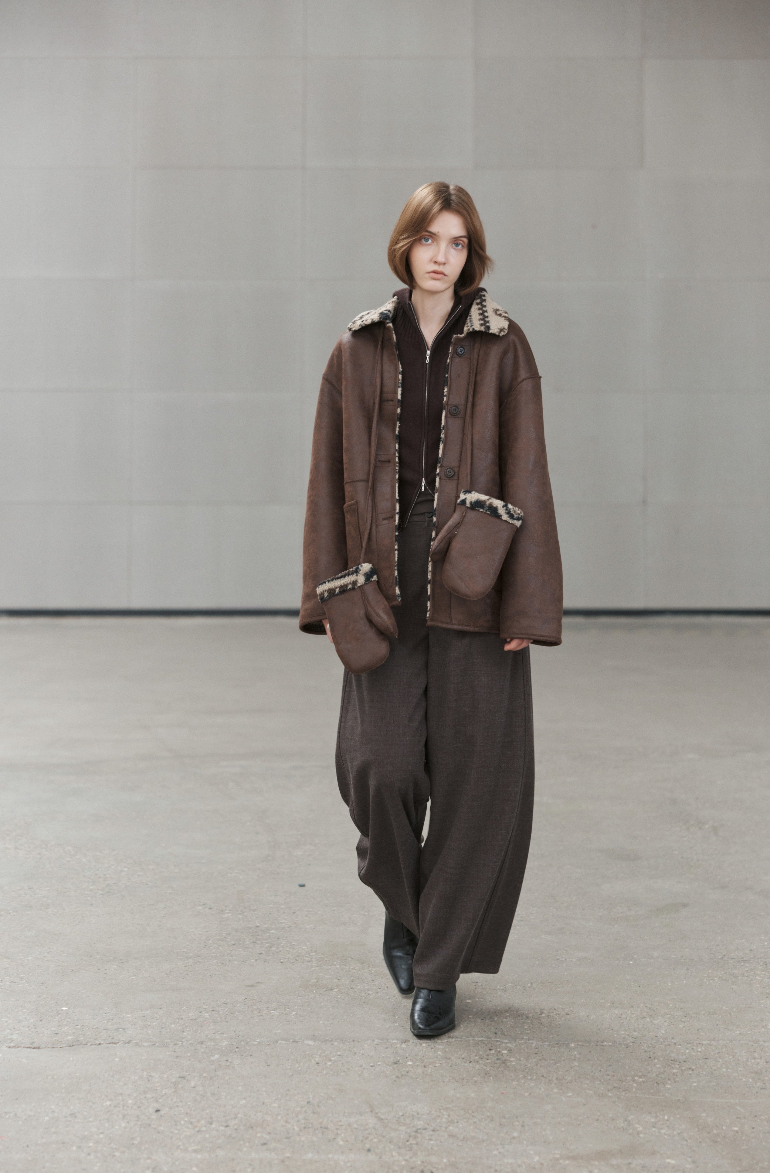 FAIR ISLE LEATHER JACKET&GLOVE / フェアアイルレザージャケット&手袋