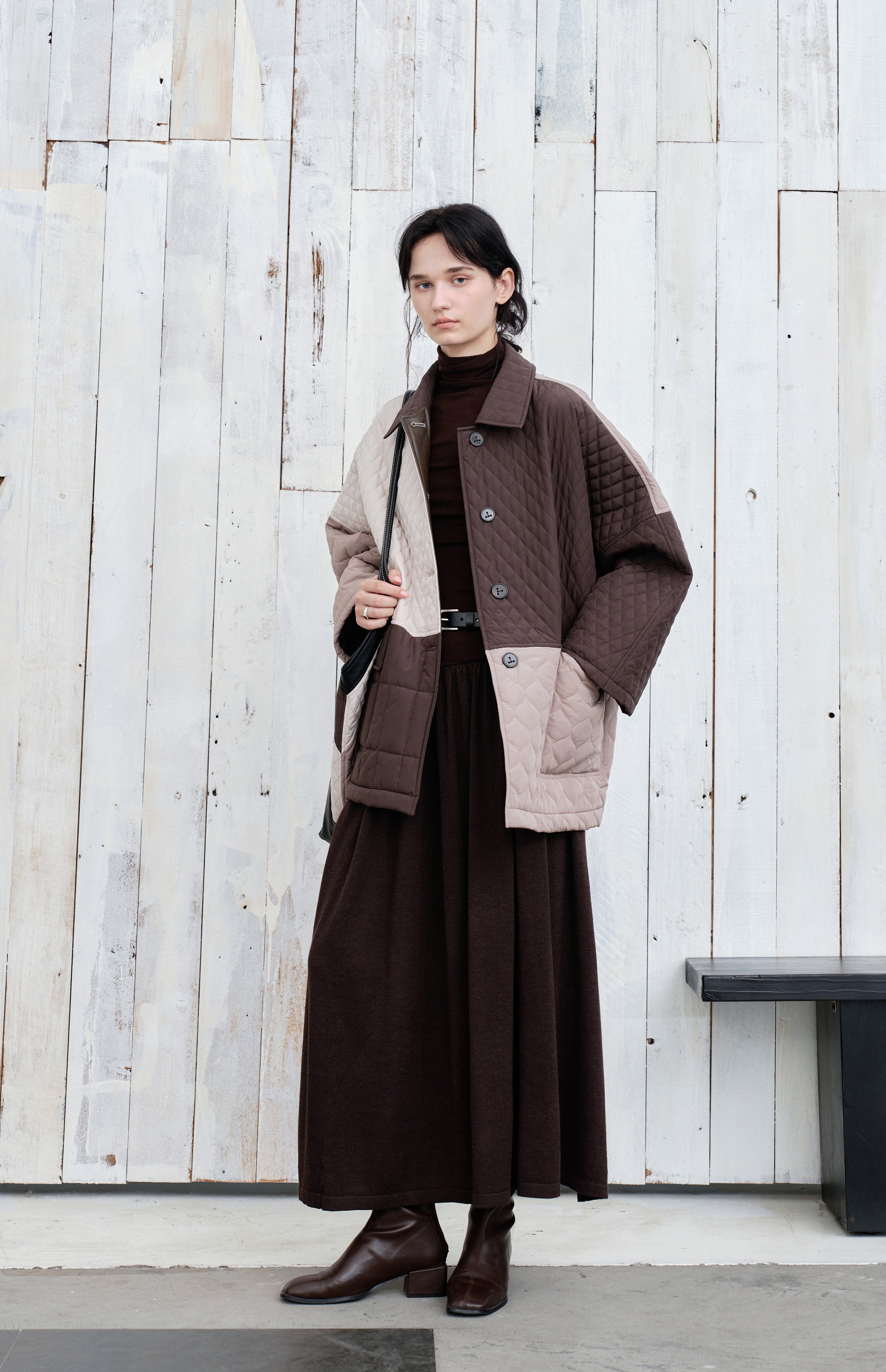 PATCHWORK COLOR QUILTED JACKET