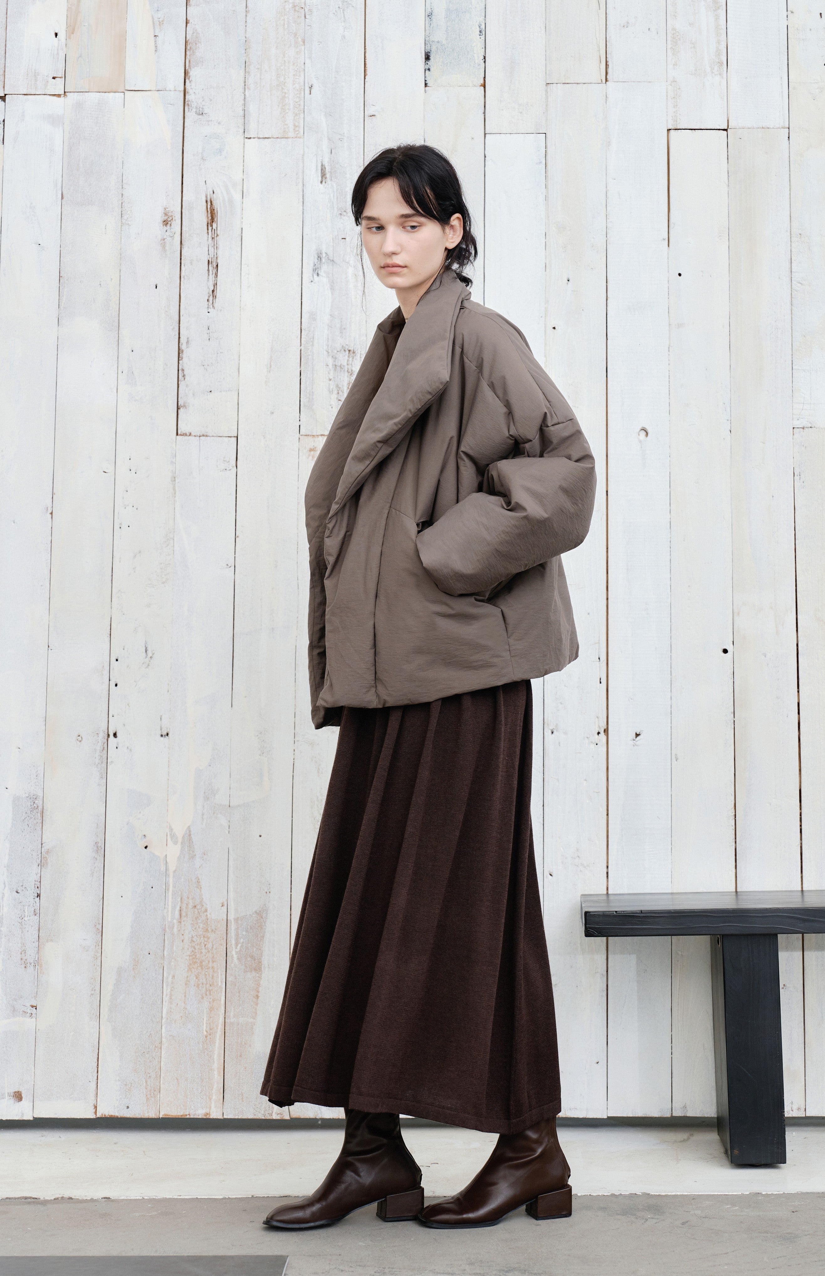 WRAP LAPEL ROUND DOWN / ラップラペルラウンドダウン