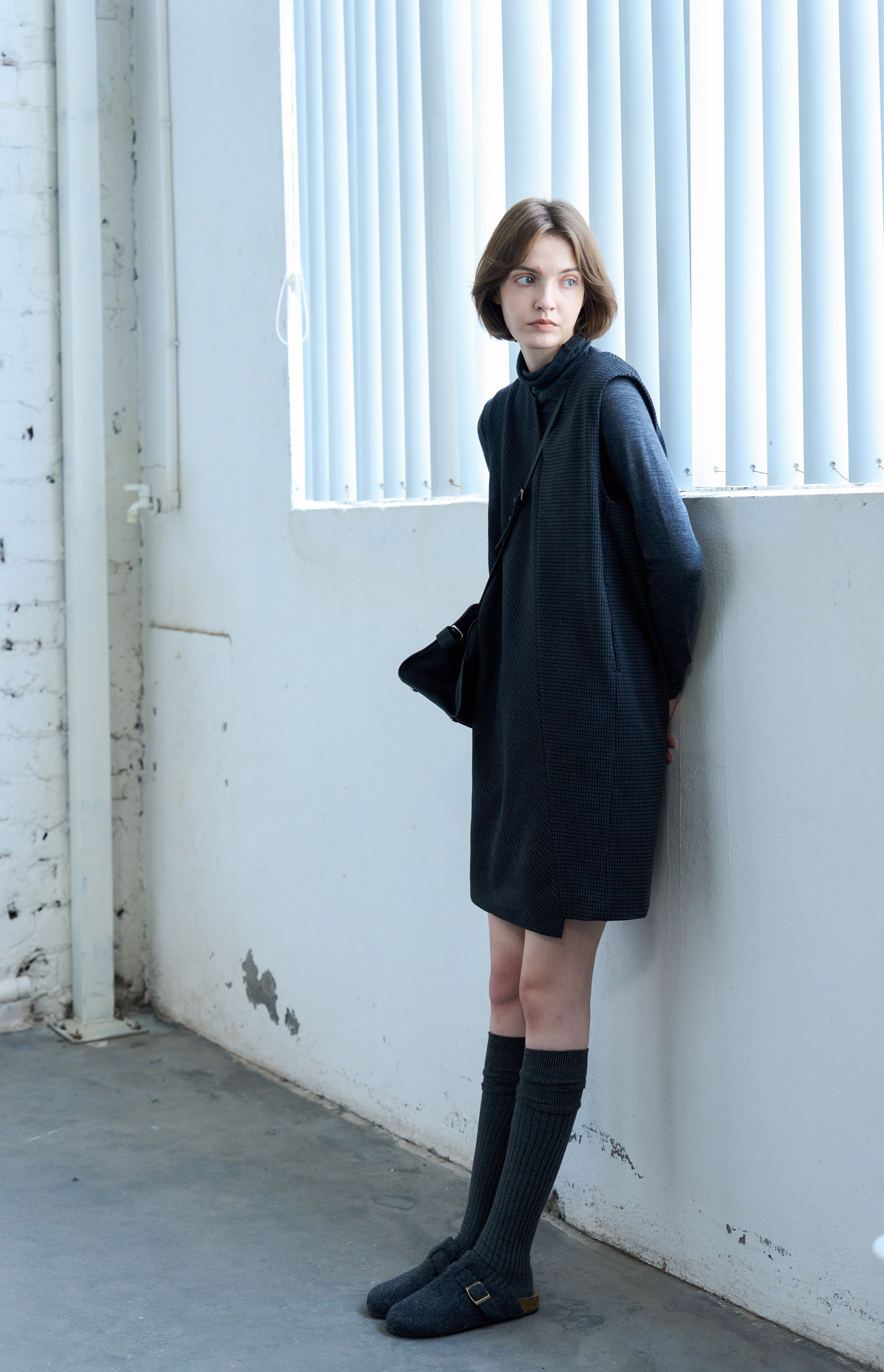 PLAID VEST MINI DRESS