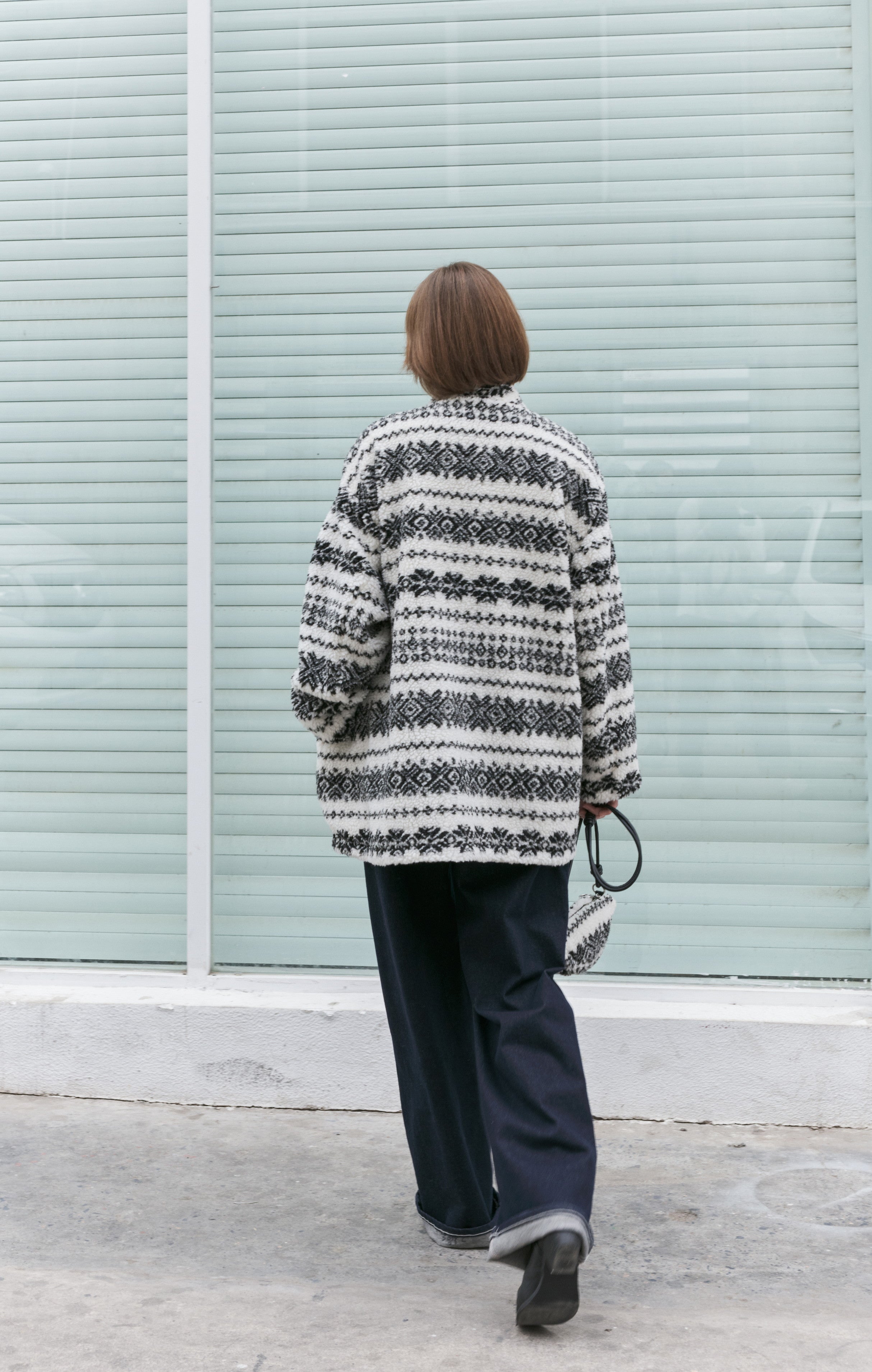 FAIR ISLE BOA BLOUSON / フェアアイル柄ボアブルゾン