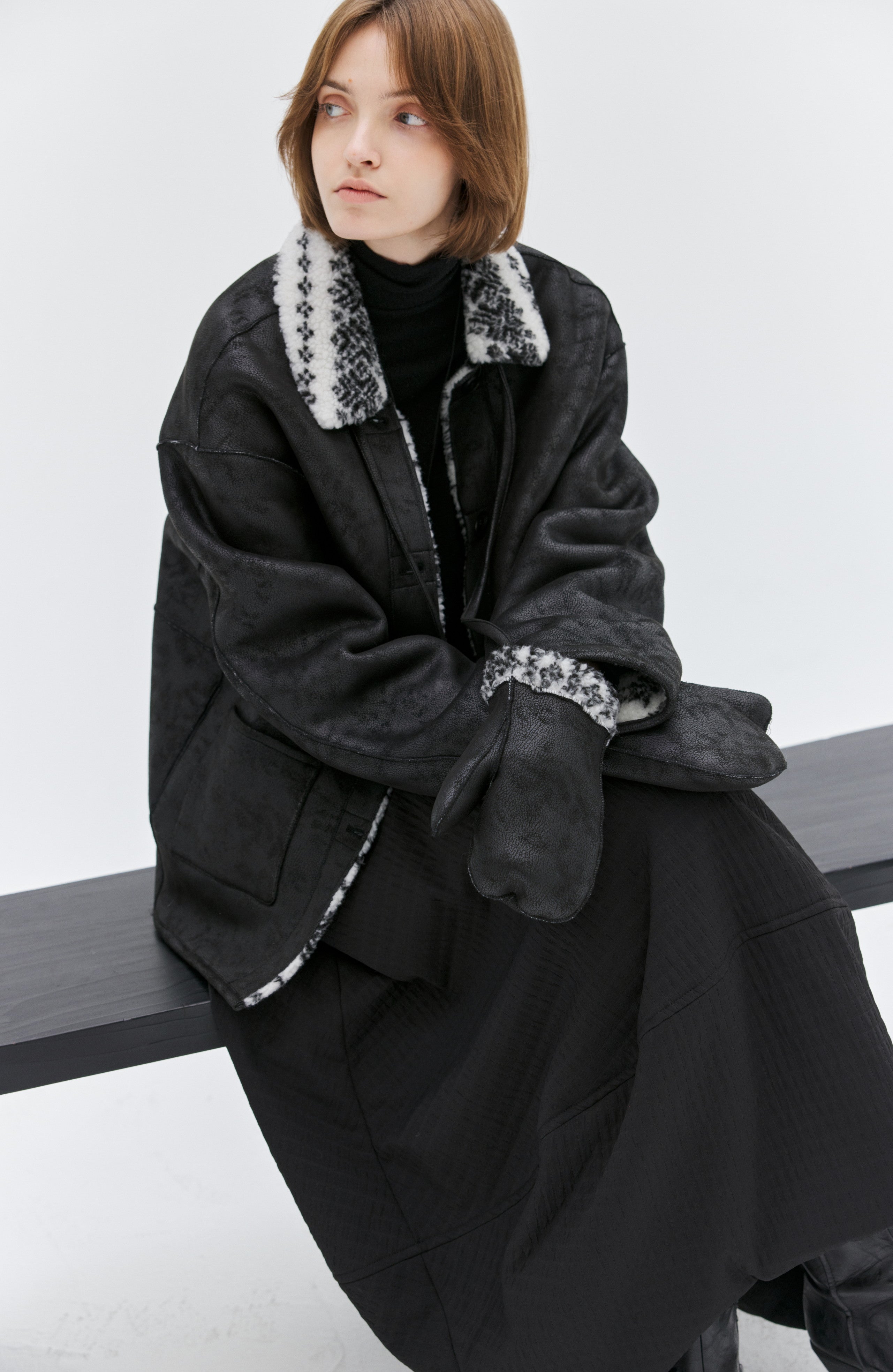 FAIR ISLE LEATHER JACKET&GLOVE / フェアアイルレザージャケット&手袋