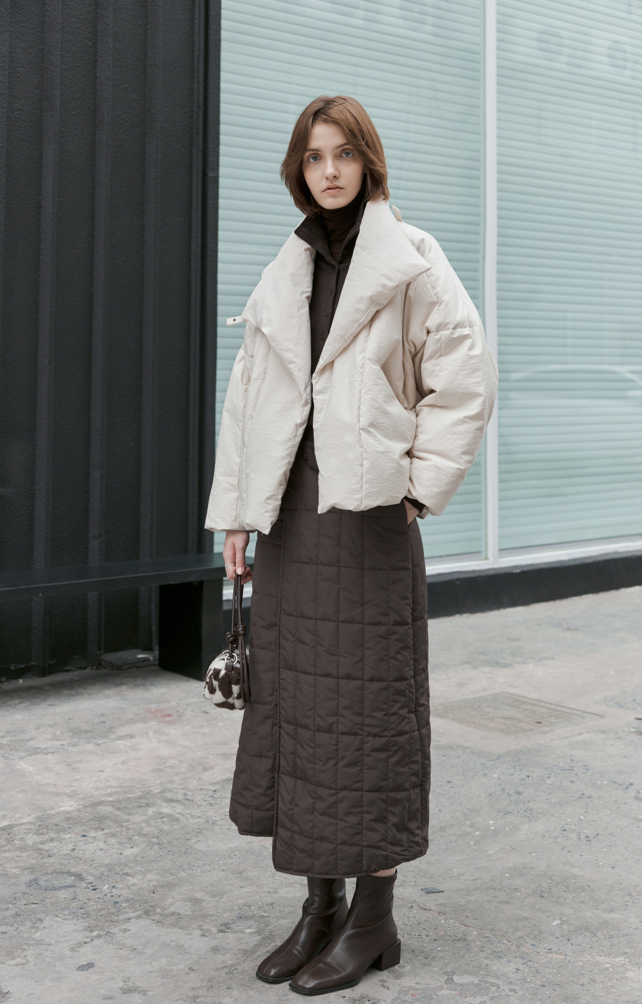 OVERLAP QUILTED SKIRT / オーバーラップキルティングスカート