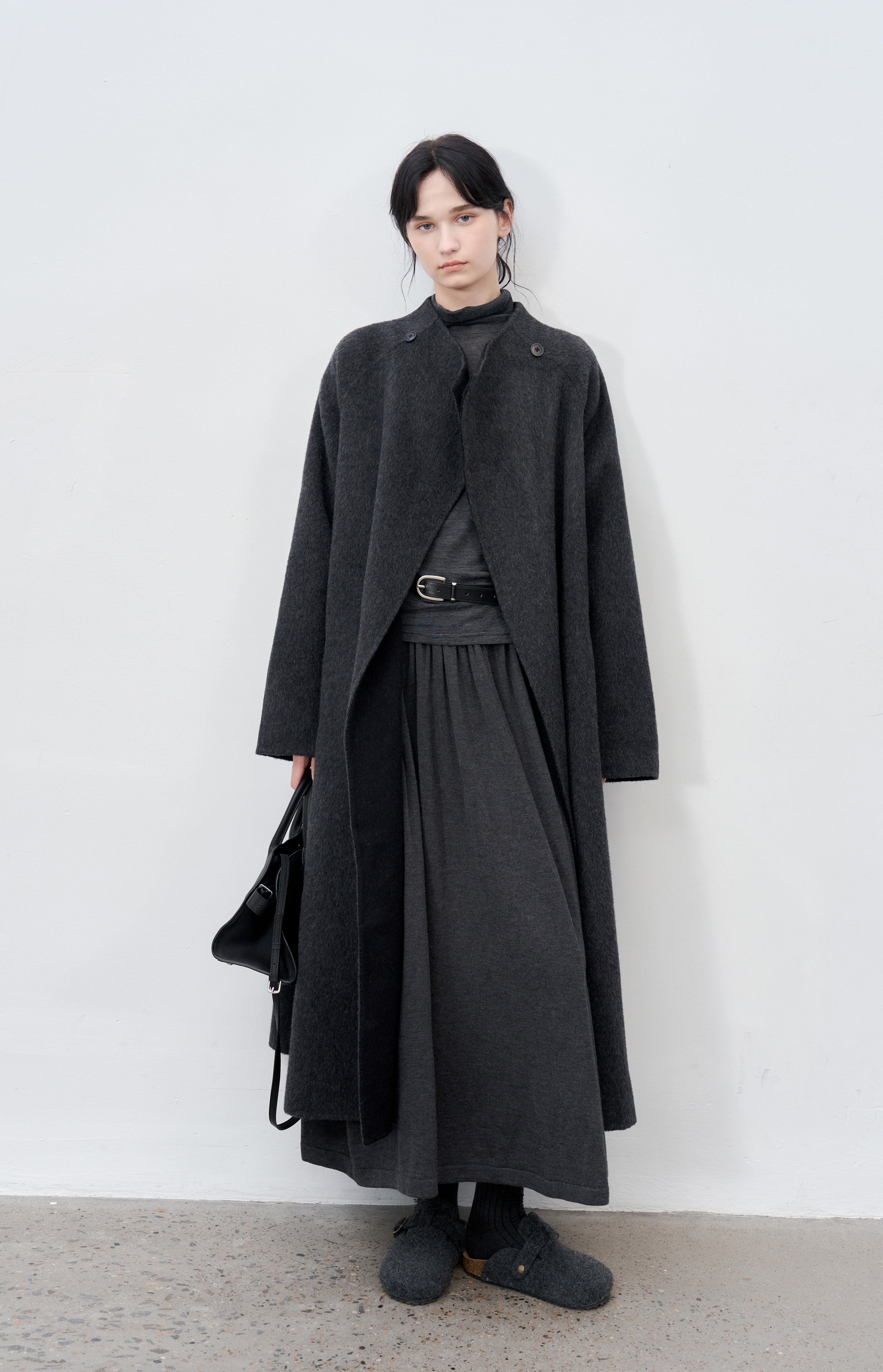 WRAP LAPEL WOOL COAT / ラップラペルウールコート