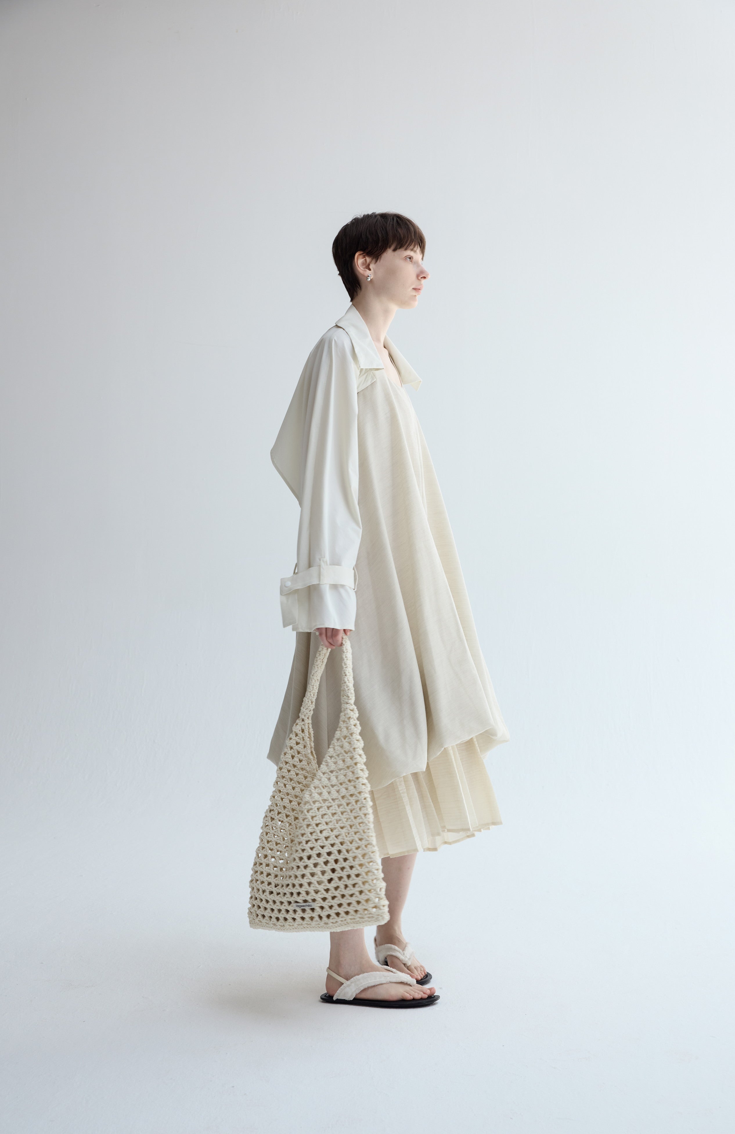 PLEATED LAYERED BALLOON DRESS