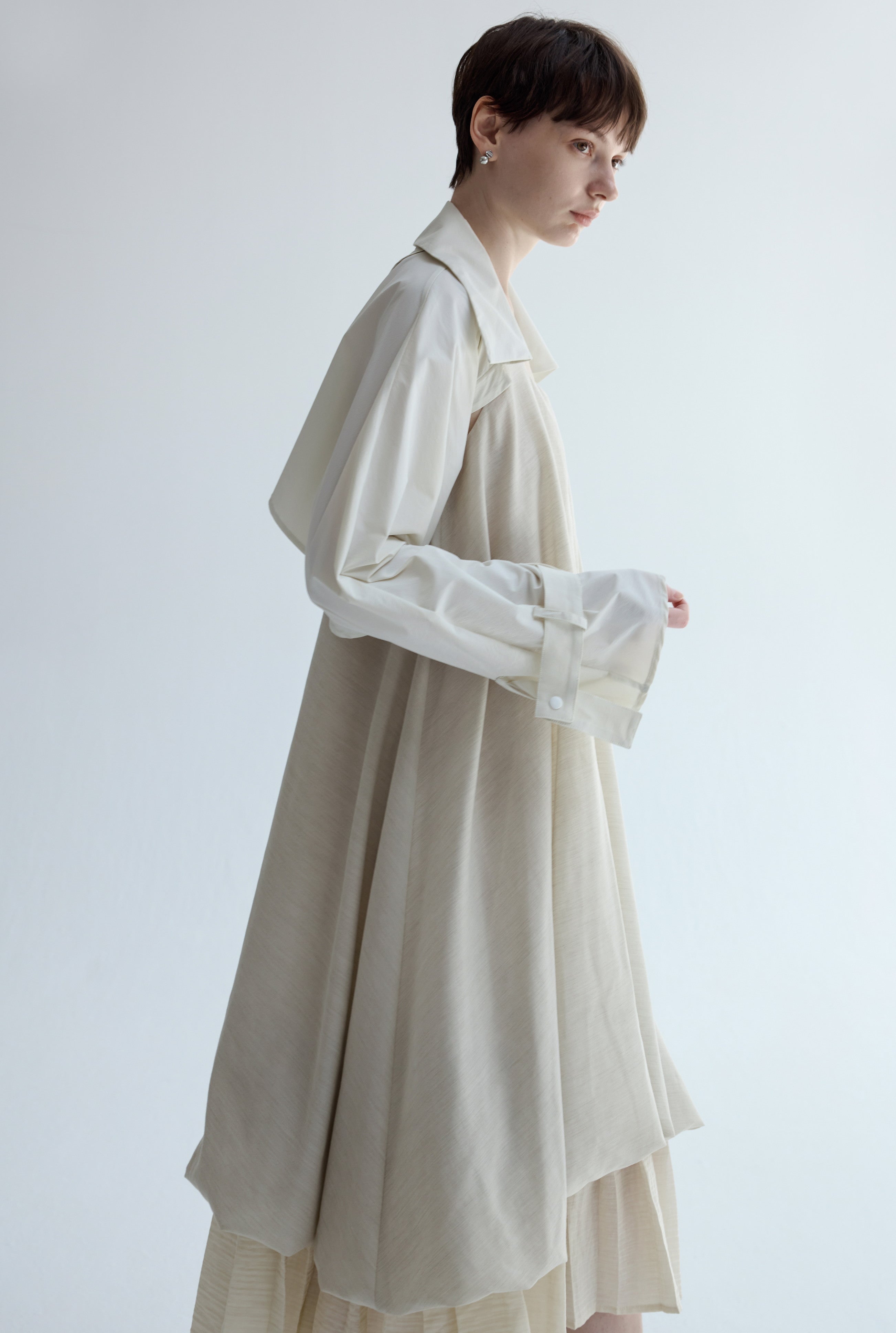 PLEATED LAYERED BALLOON DRESS