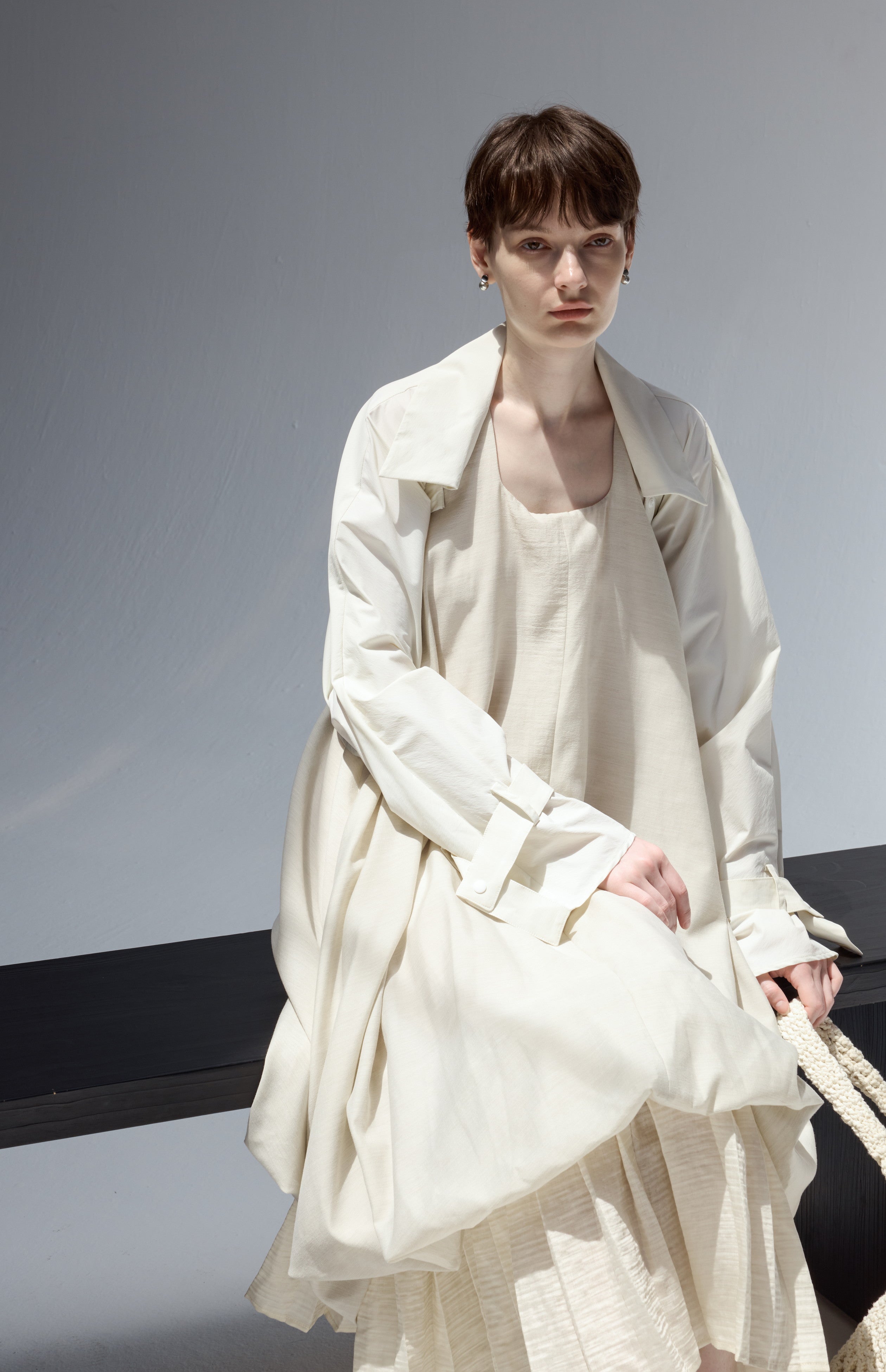 PLEATED LAYERED BALLOON DRESS