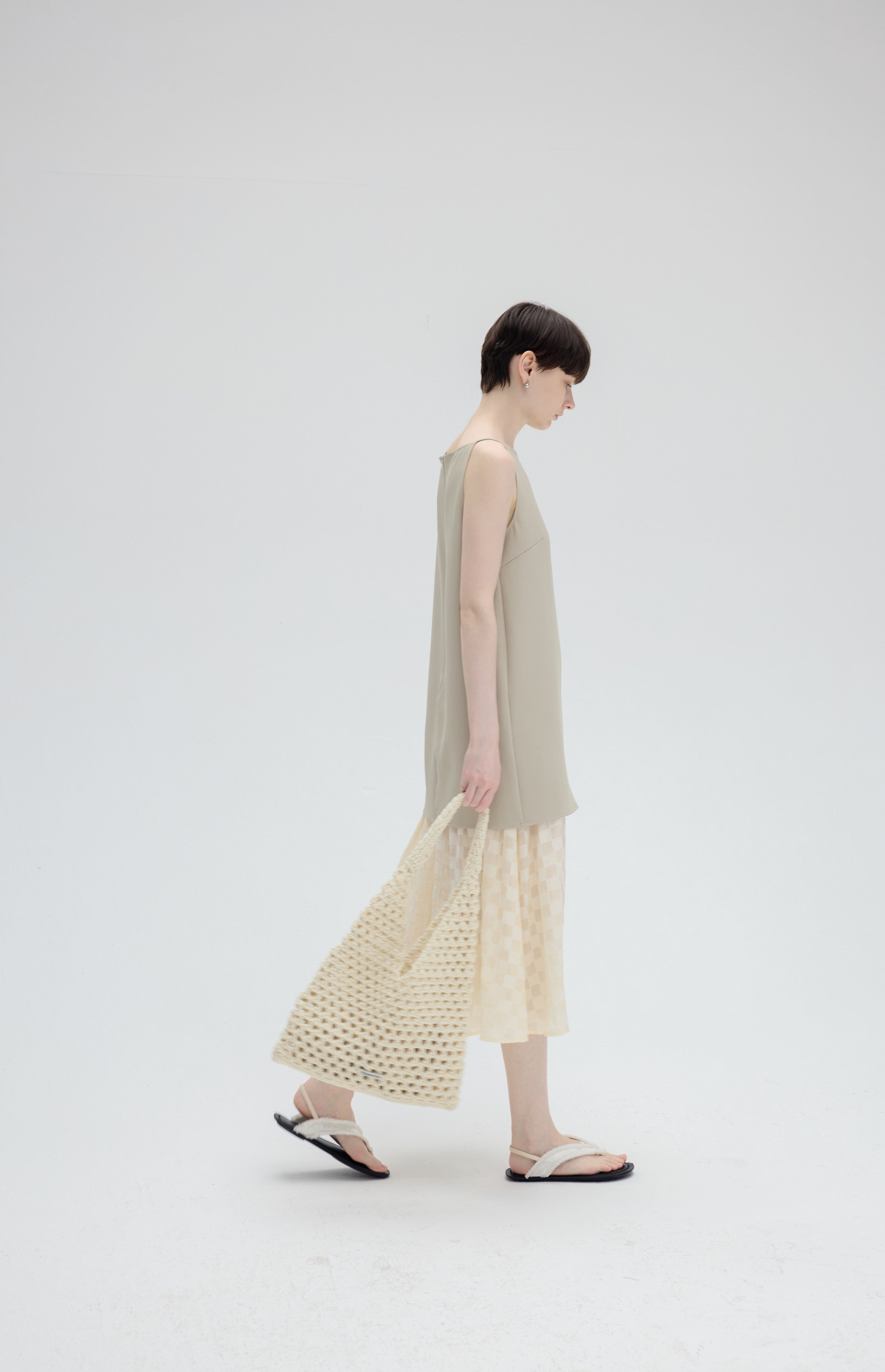 FLARE PLAID DOCKING DRESS / フレアチェックドッキングワンピース