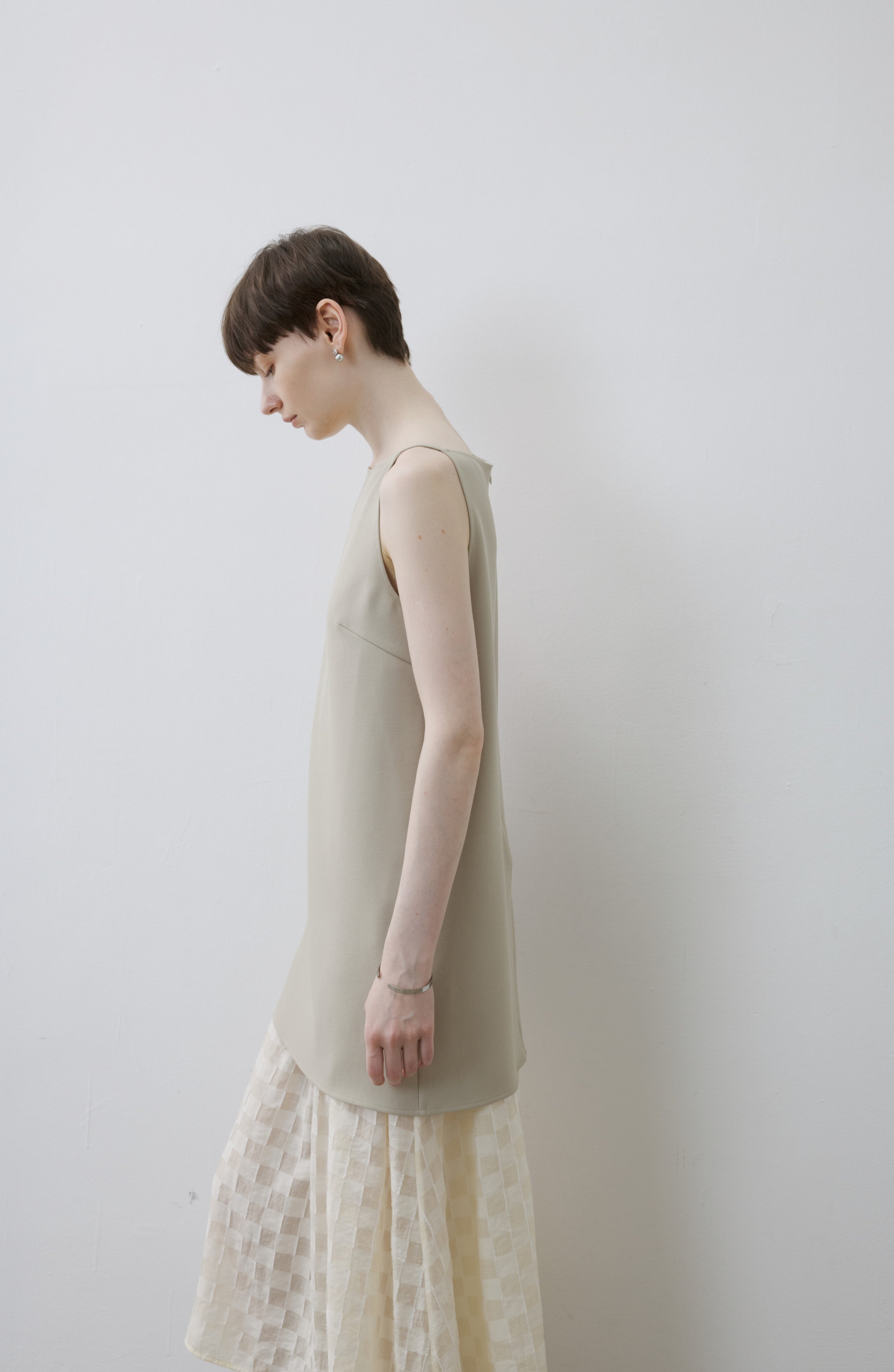 FLARE PLAID DOCKING DRESS / フレアチェックドッキングワンピース