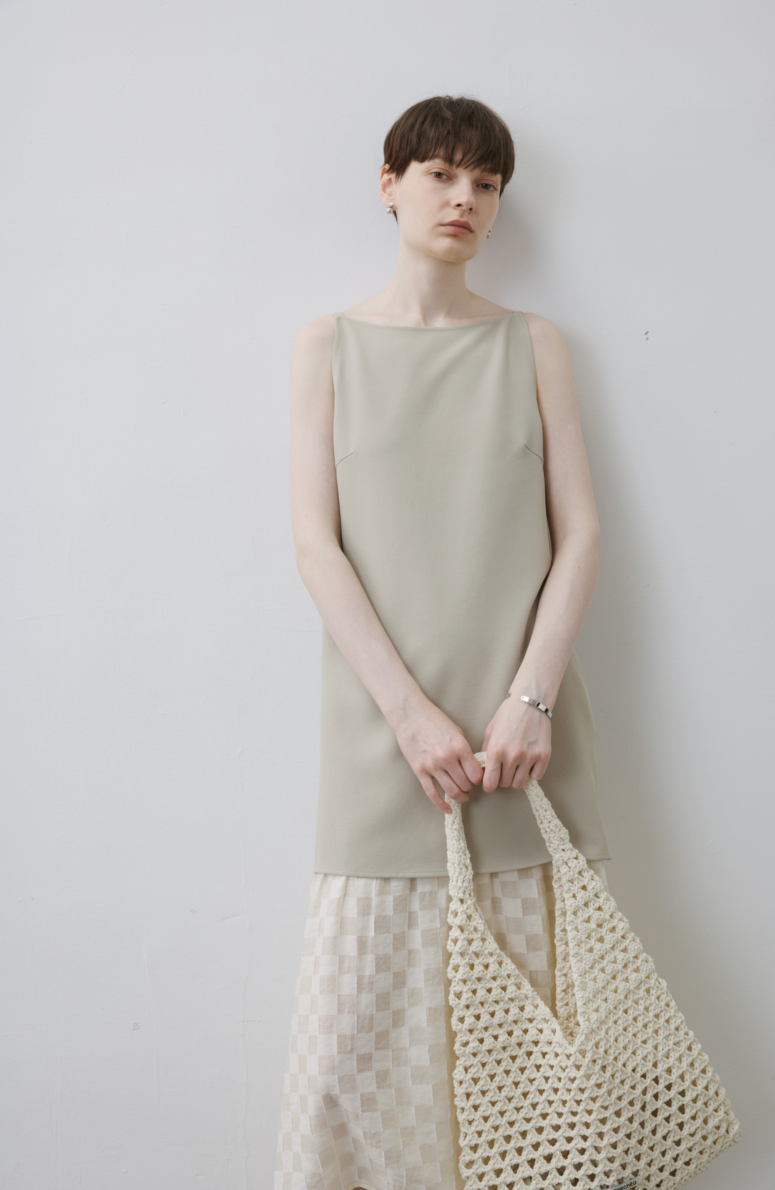 FLARE PLAID DOCKING DRESS / フレアチェックドッキングワンピース