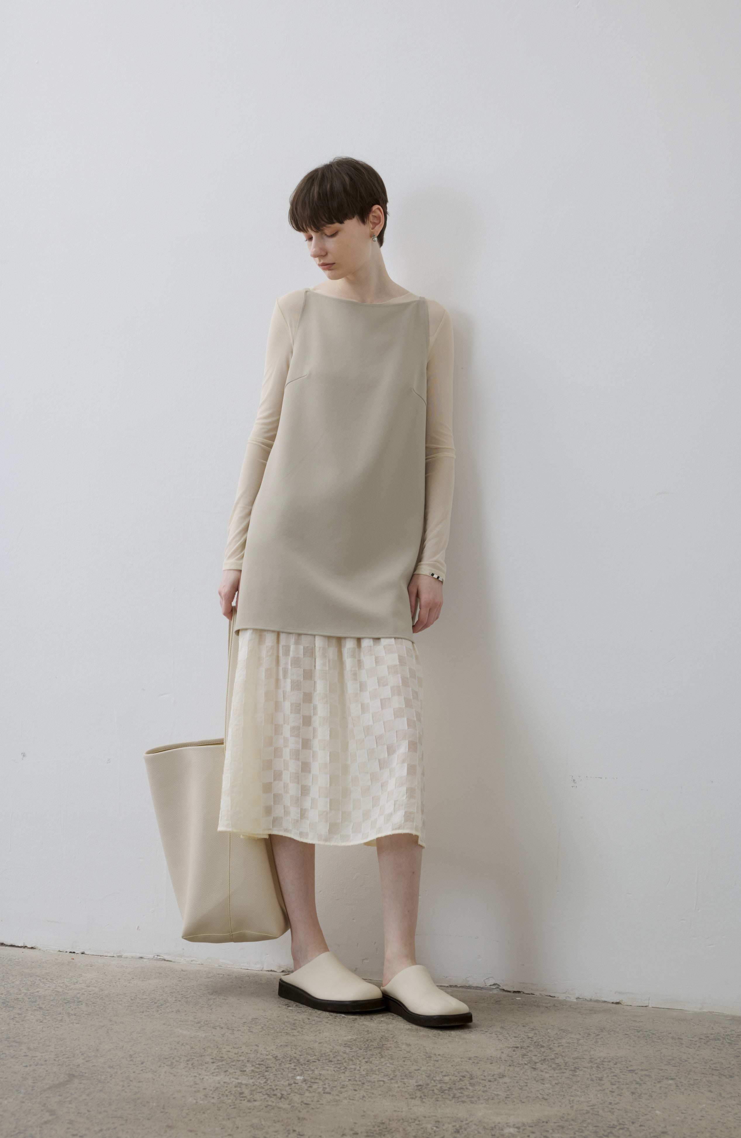 FLARE PLAID DOCKING DRESS / フレアチェックドッキングワンピース