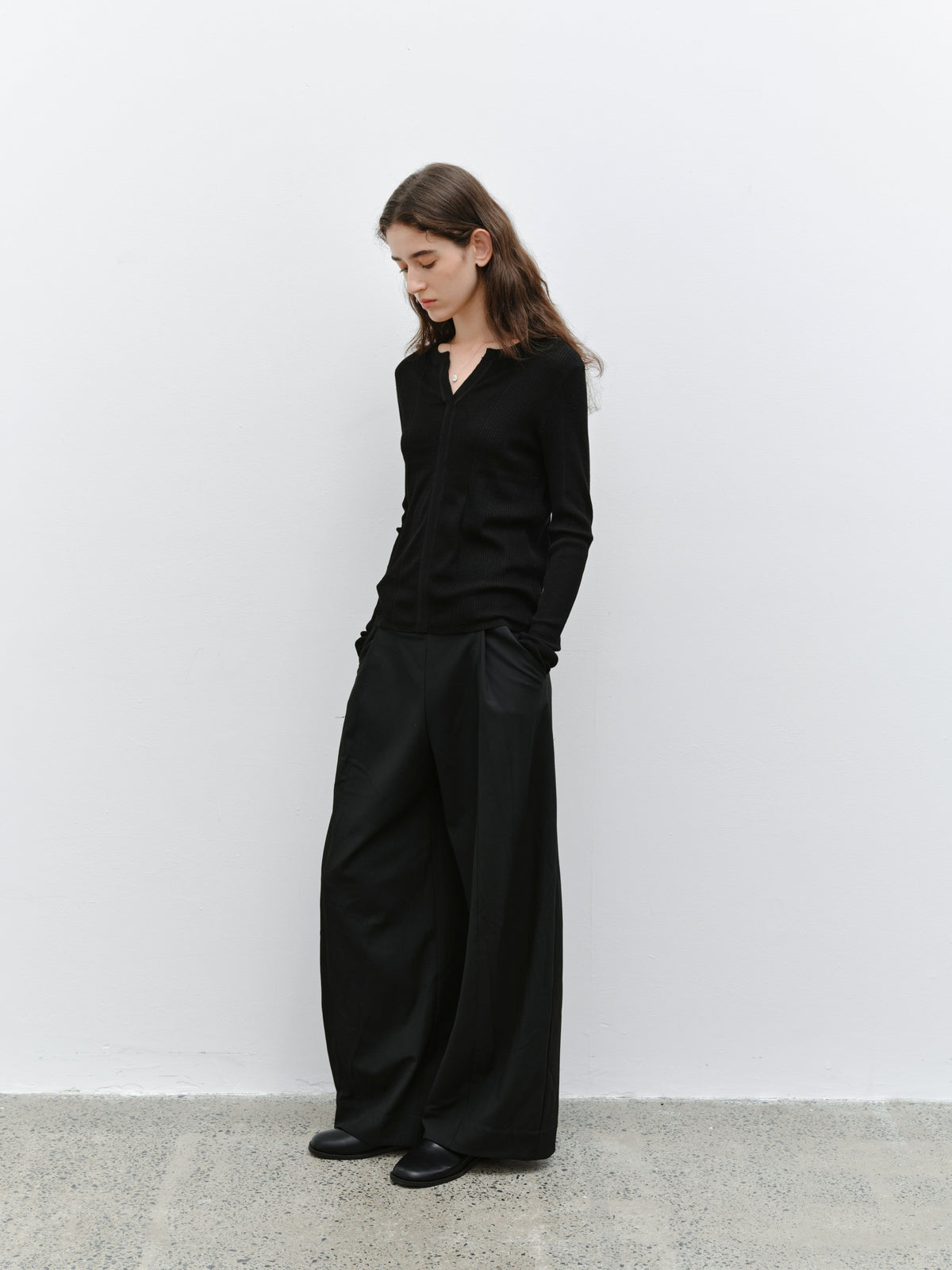 SHARP DRAPE WIDE SLACKS