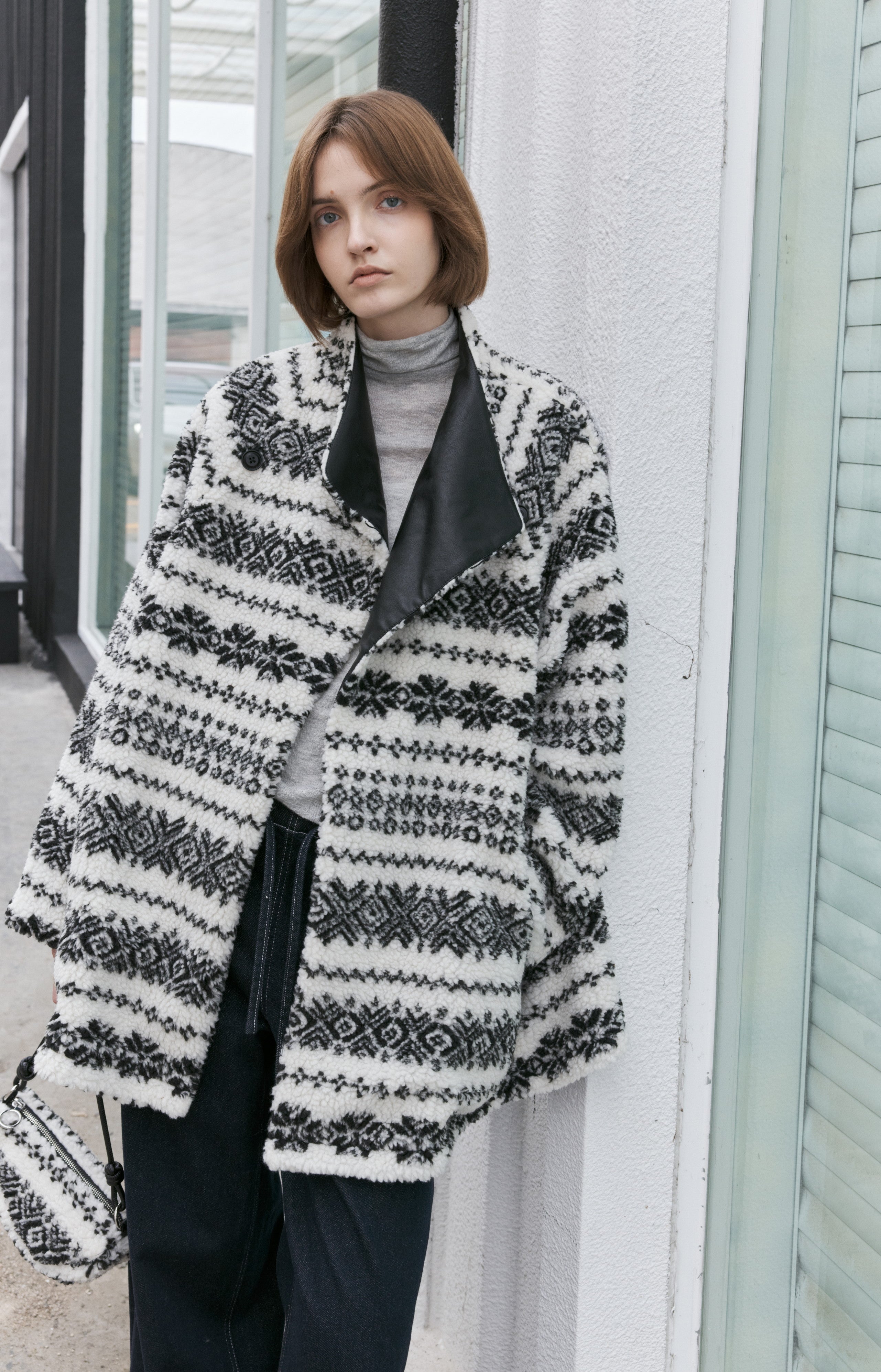 FAIR ISLE BOA BLOUSON / フェアアイル柄ボアブルゾン