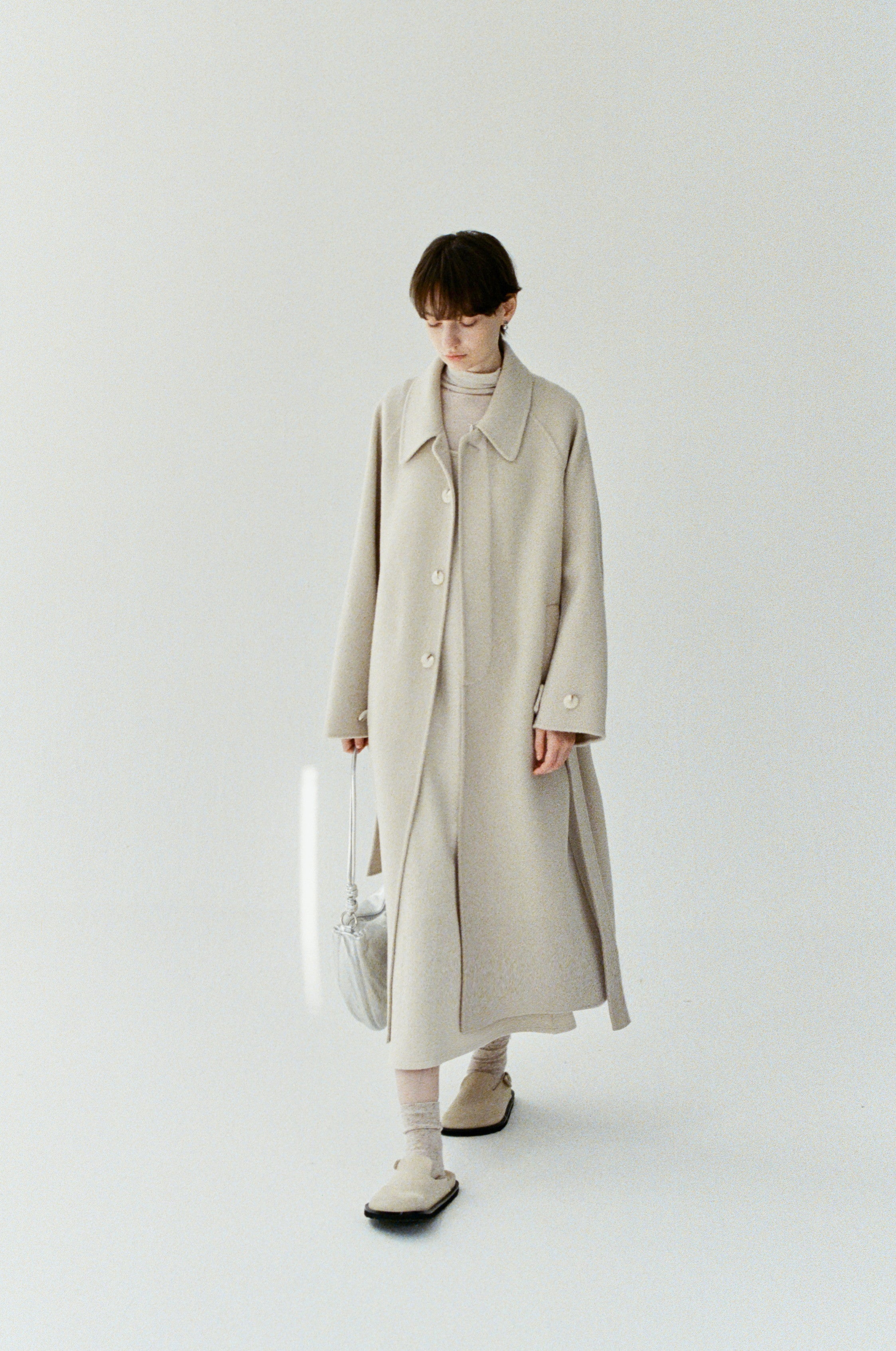 NATURAL DUSTY WOOL COAT