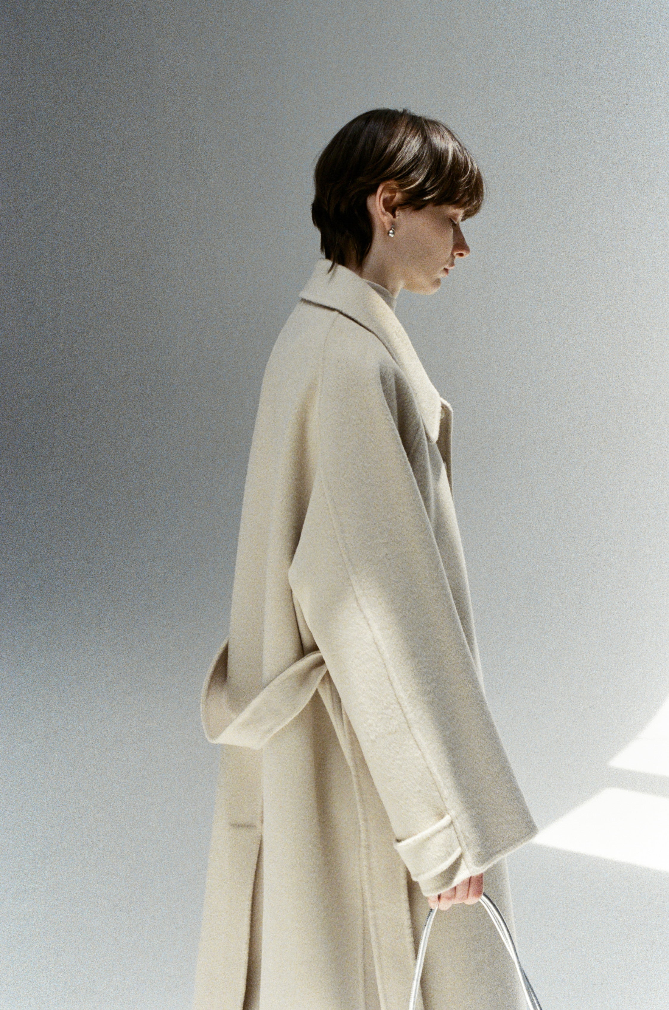 NATURAL DUSTY WOOL COAT