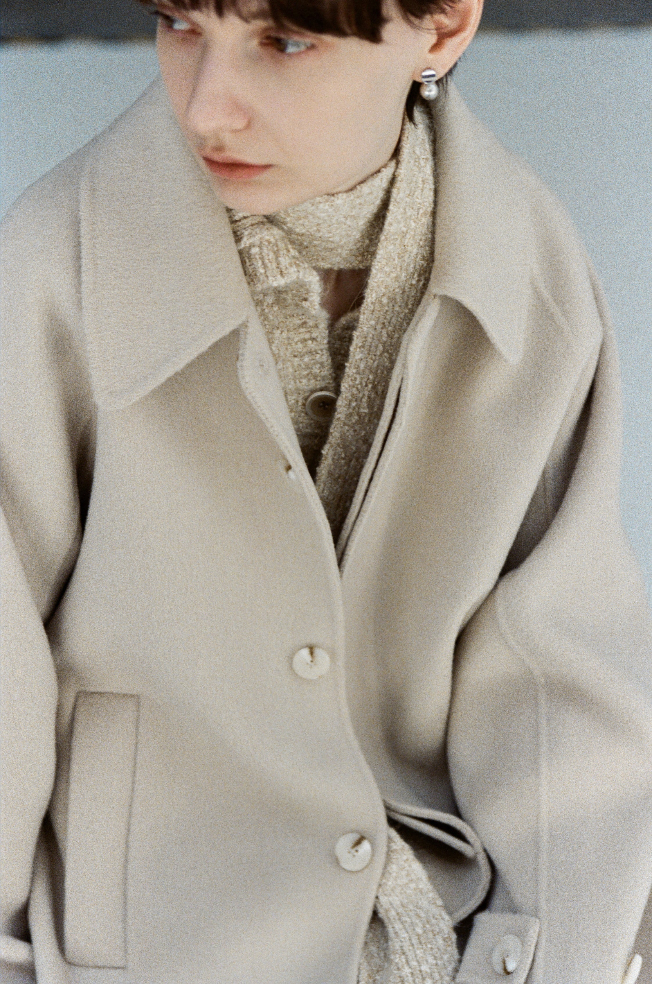 NATURAL DUSTY WOOL COAT