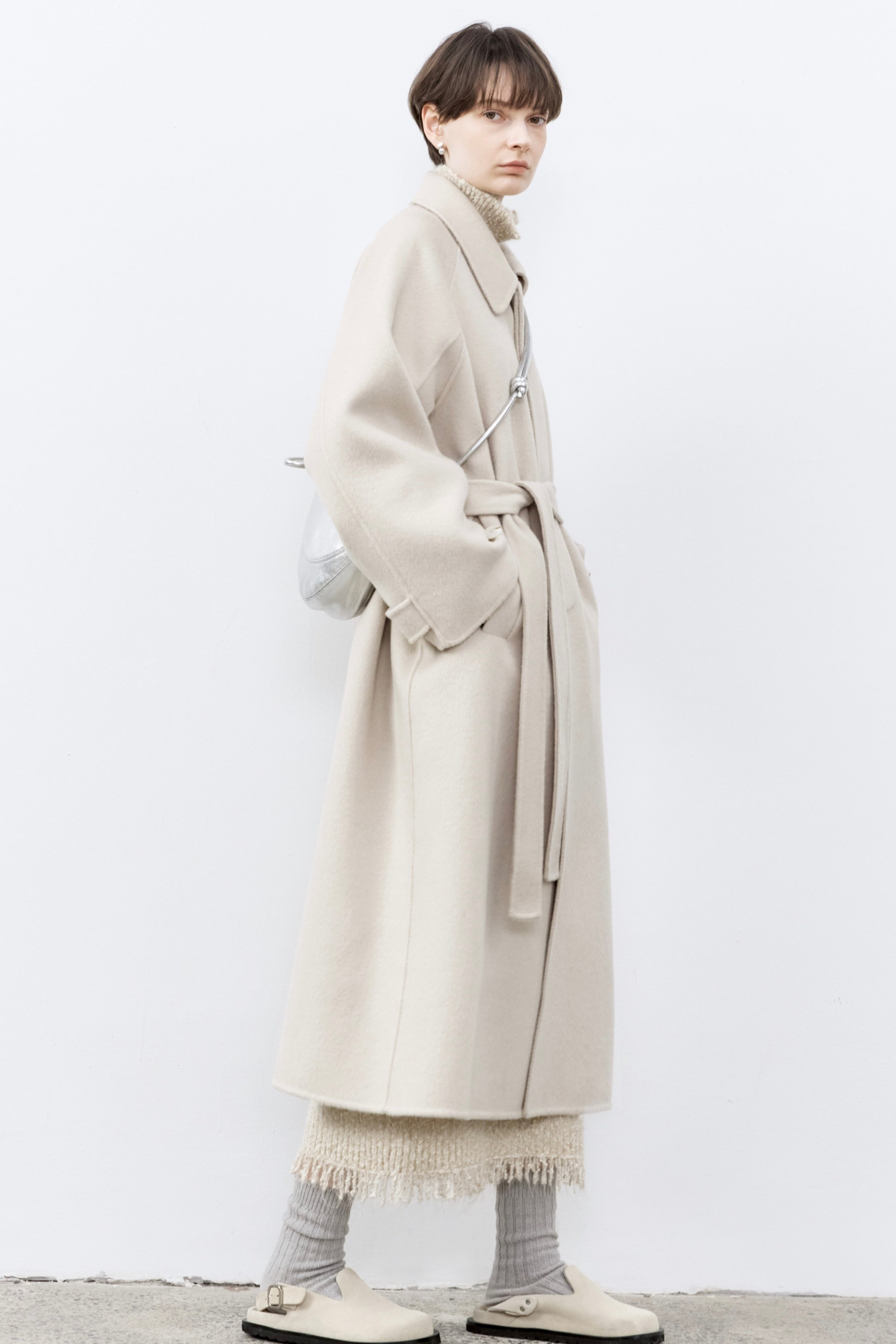 NATURAL DUSTY WOOL COAT