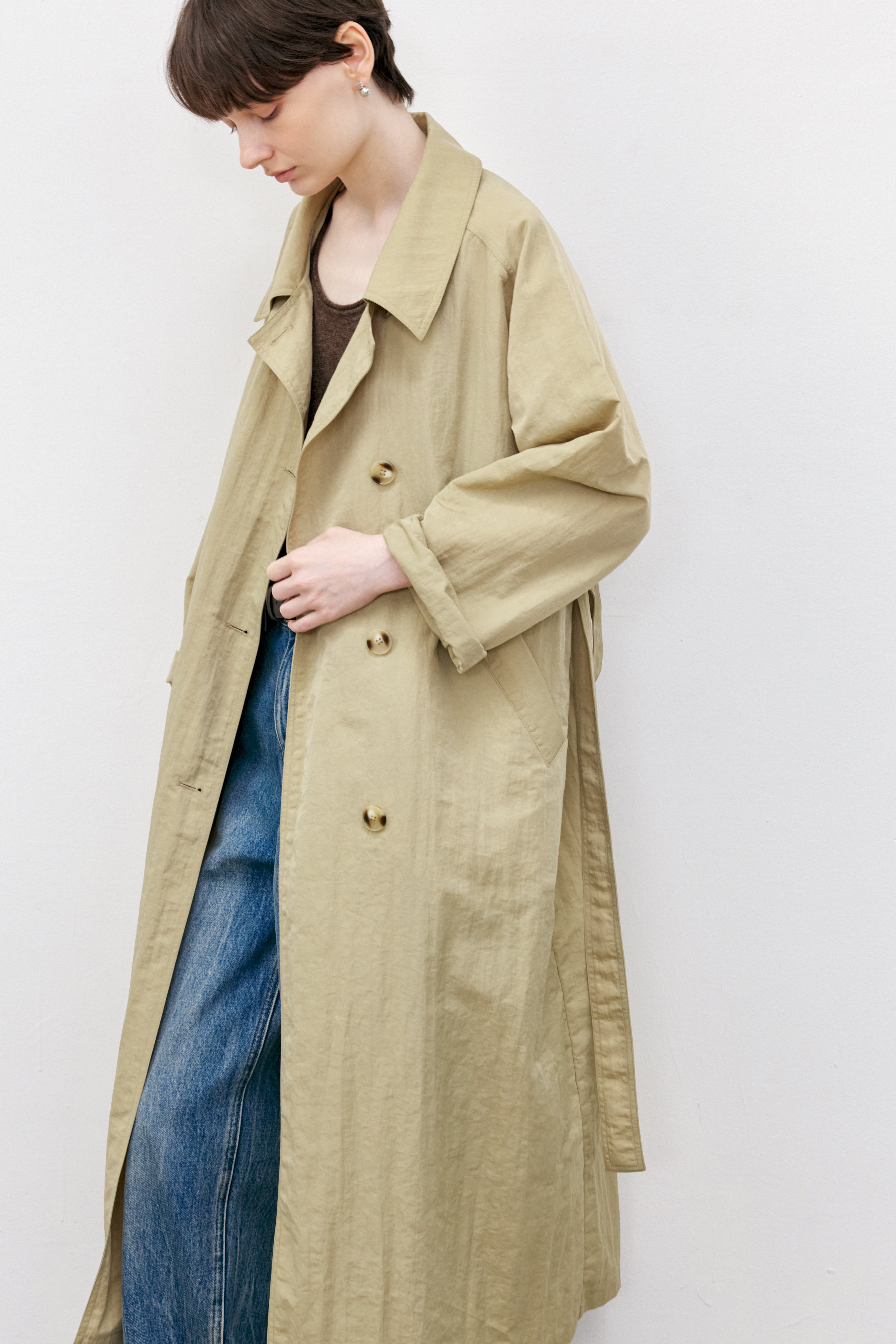 SMOOTH WRINKLE LONG TRENCH / スムースリンクルロングトレンチ