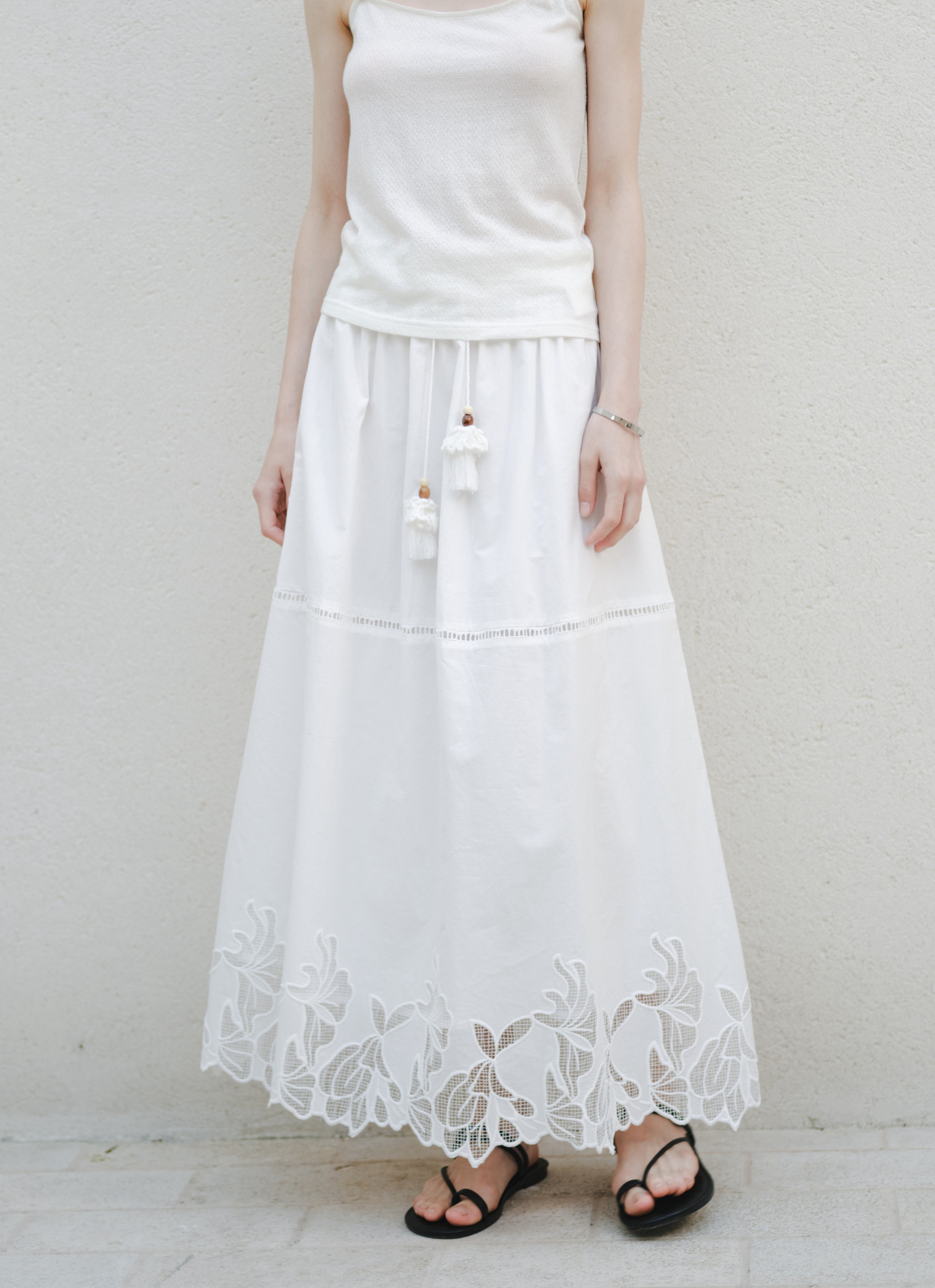 FLOWER CROCHET COTTON SKIRT