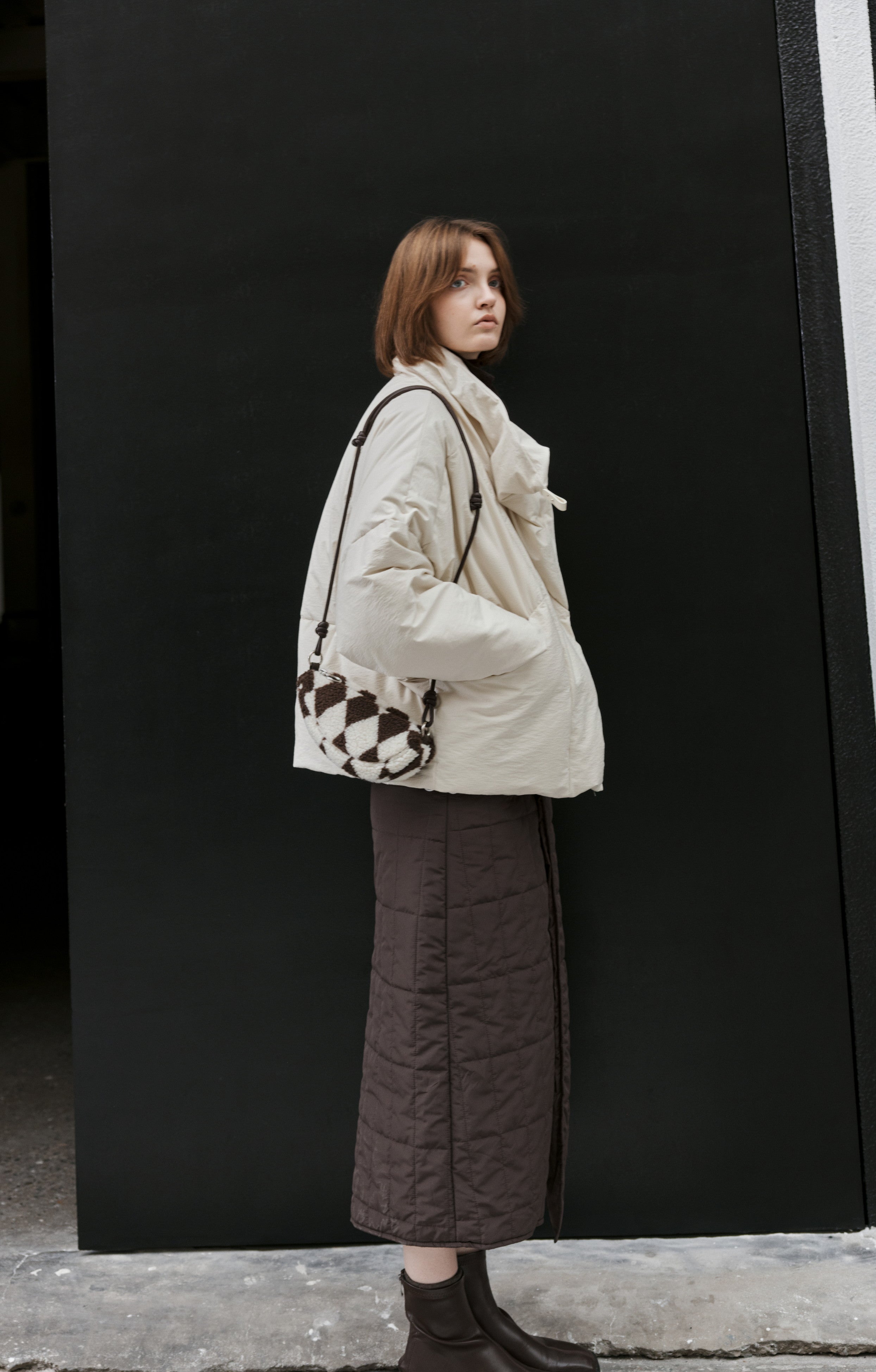 OVERLAP QUILTED SKIRT / オーバーラップキルティングスカート