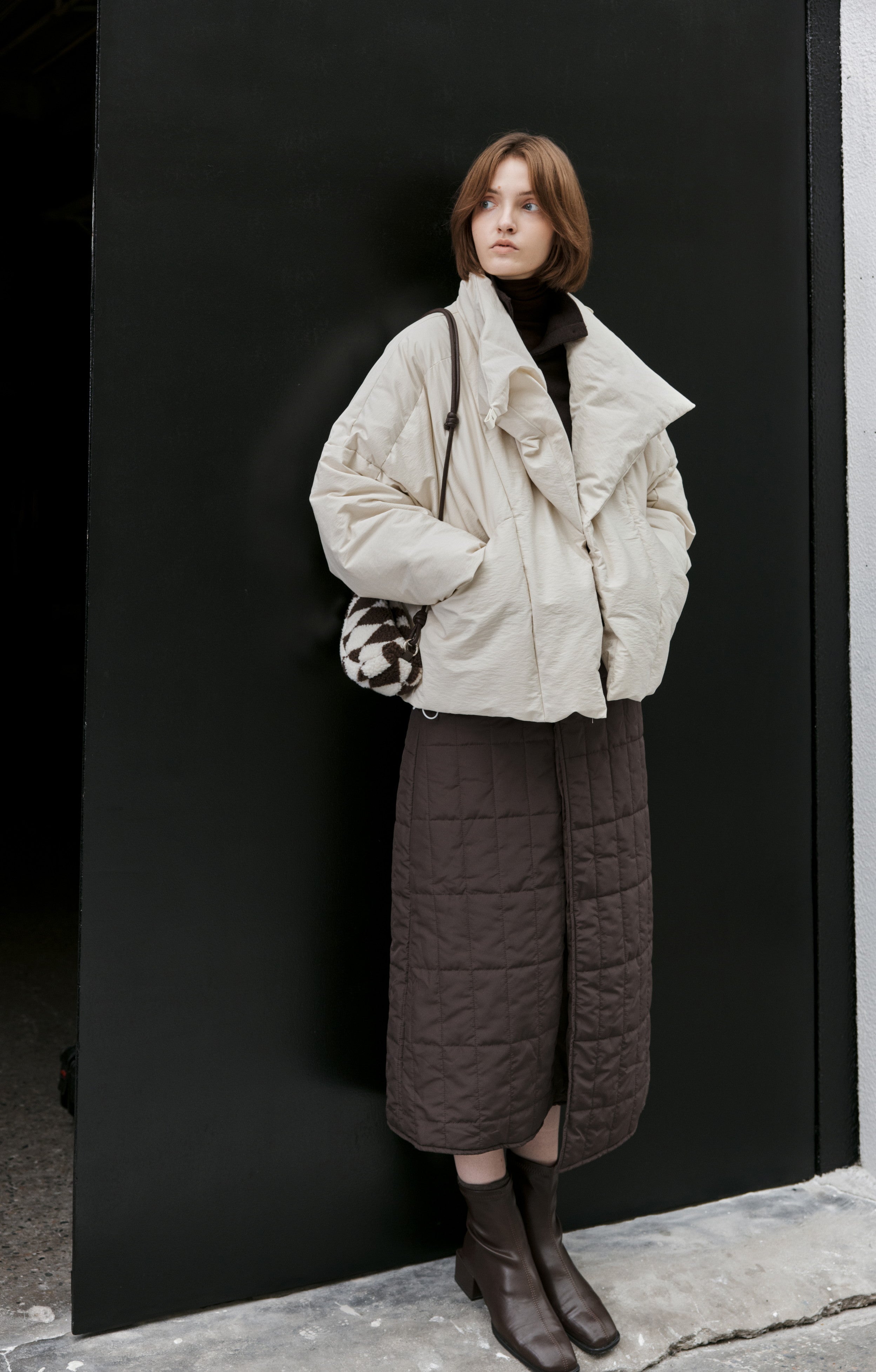 OVERLAP QUILTED SKIRT / オーバーラップキルティングスカート