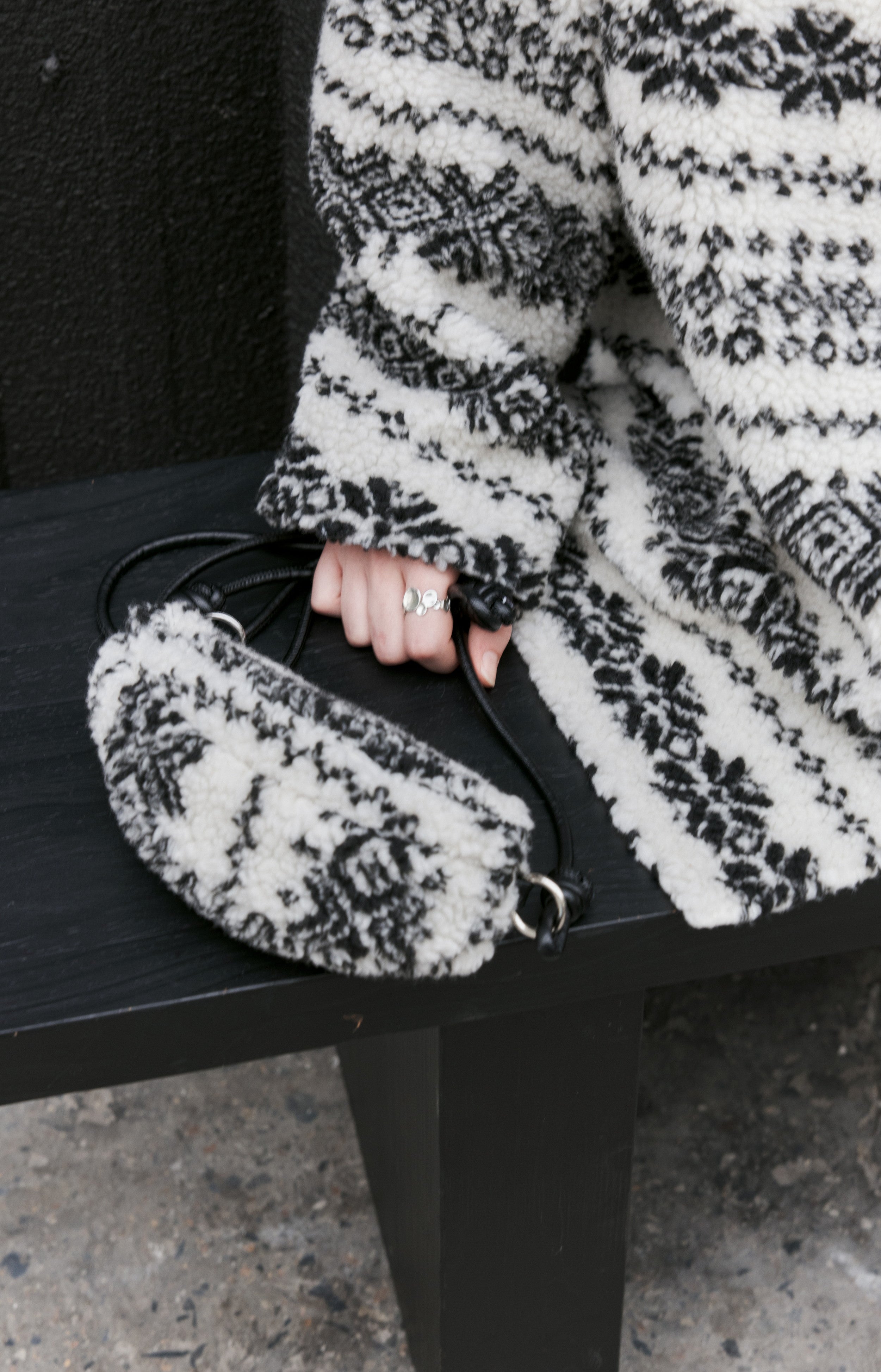 FAIR ISLE BOA BAG / フェアアイル柄ボアバック