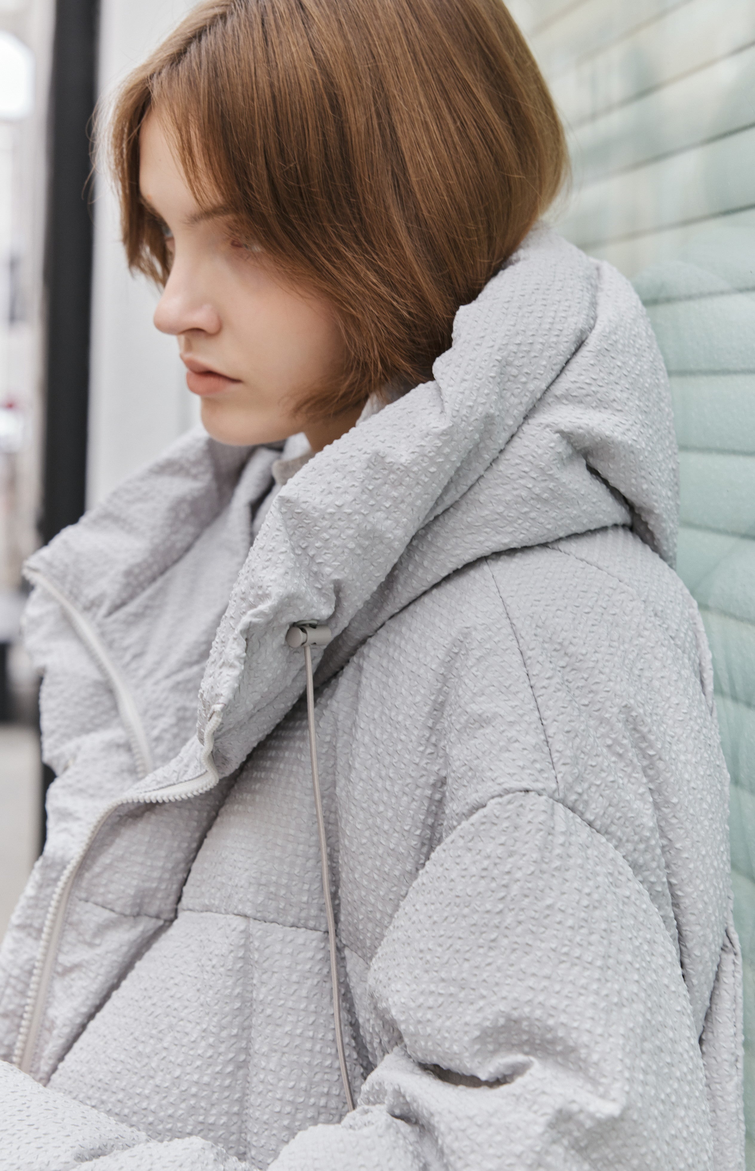 PUFF TEXTURE HOODED DOWN / 퍼프 텍스처 푸드 다운