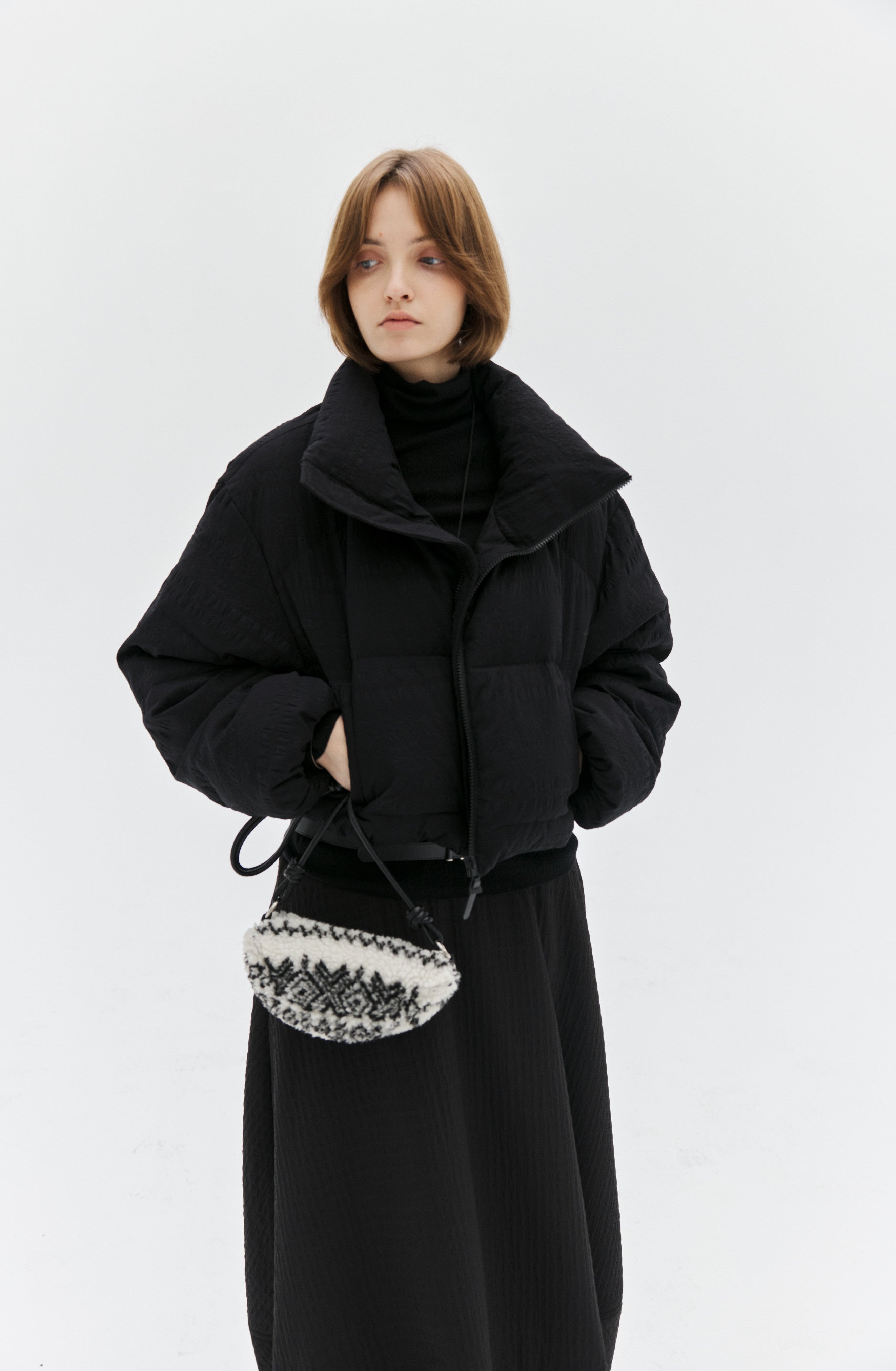 FAIR ISLE BOA BAG / フェアアイル柄ボアバック